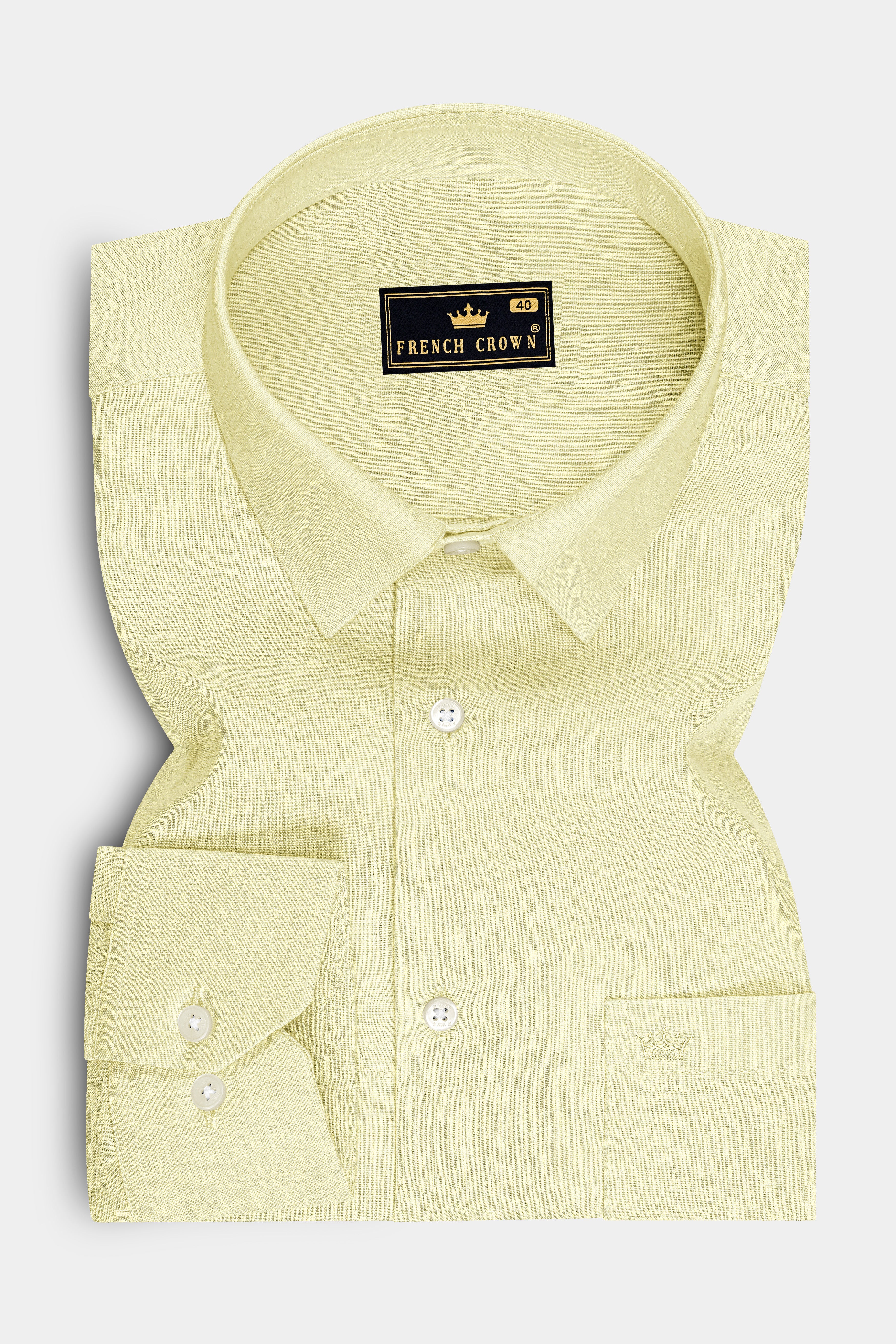 Flavian-Spring Yellow Luxurious Linen Dress Shirt