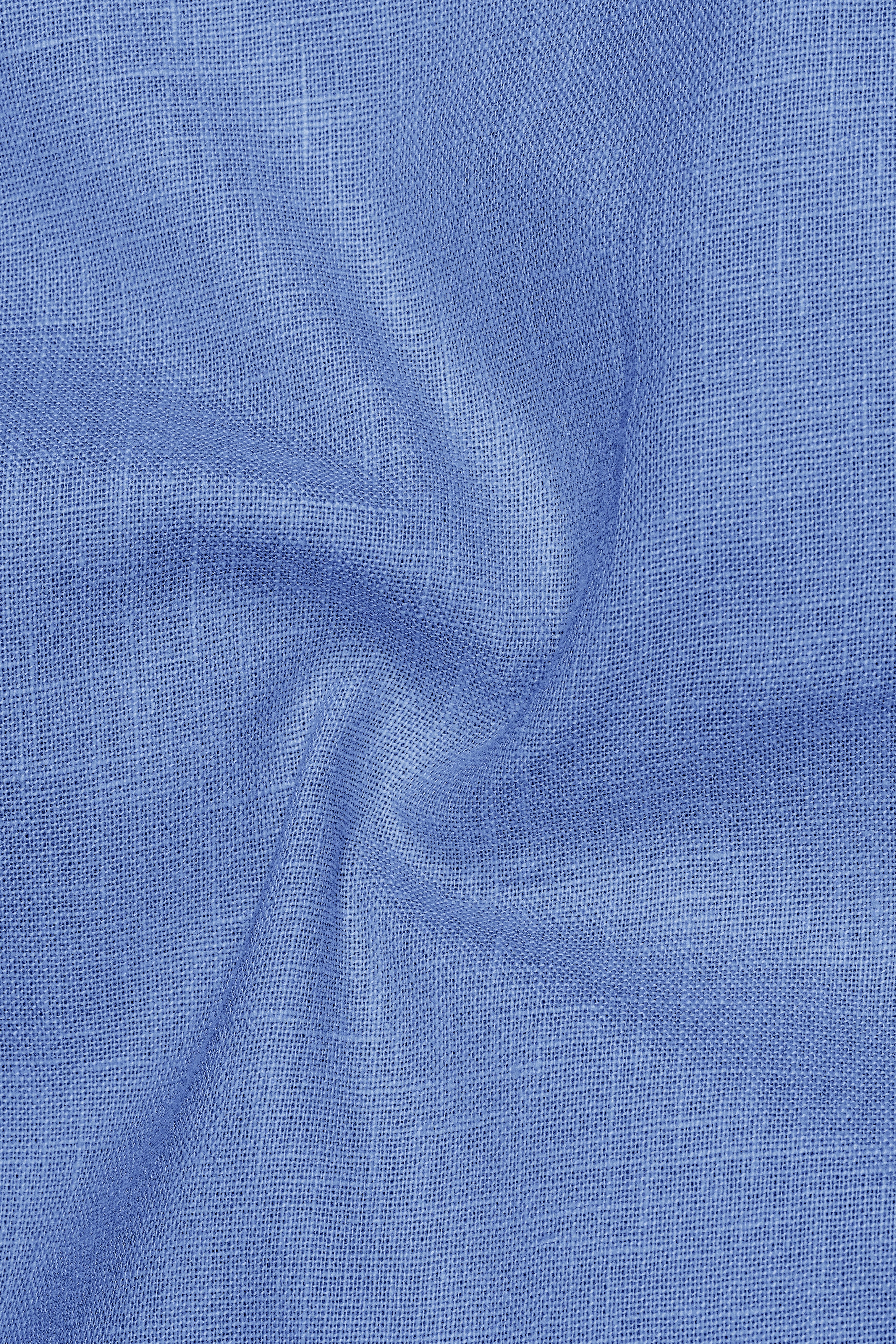 Lagoon-Glaucous Blue Luxurious Linen Mandarin Dress Shirt