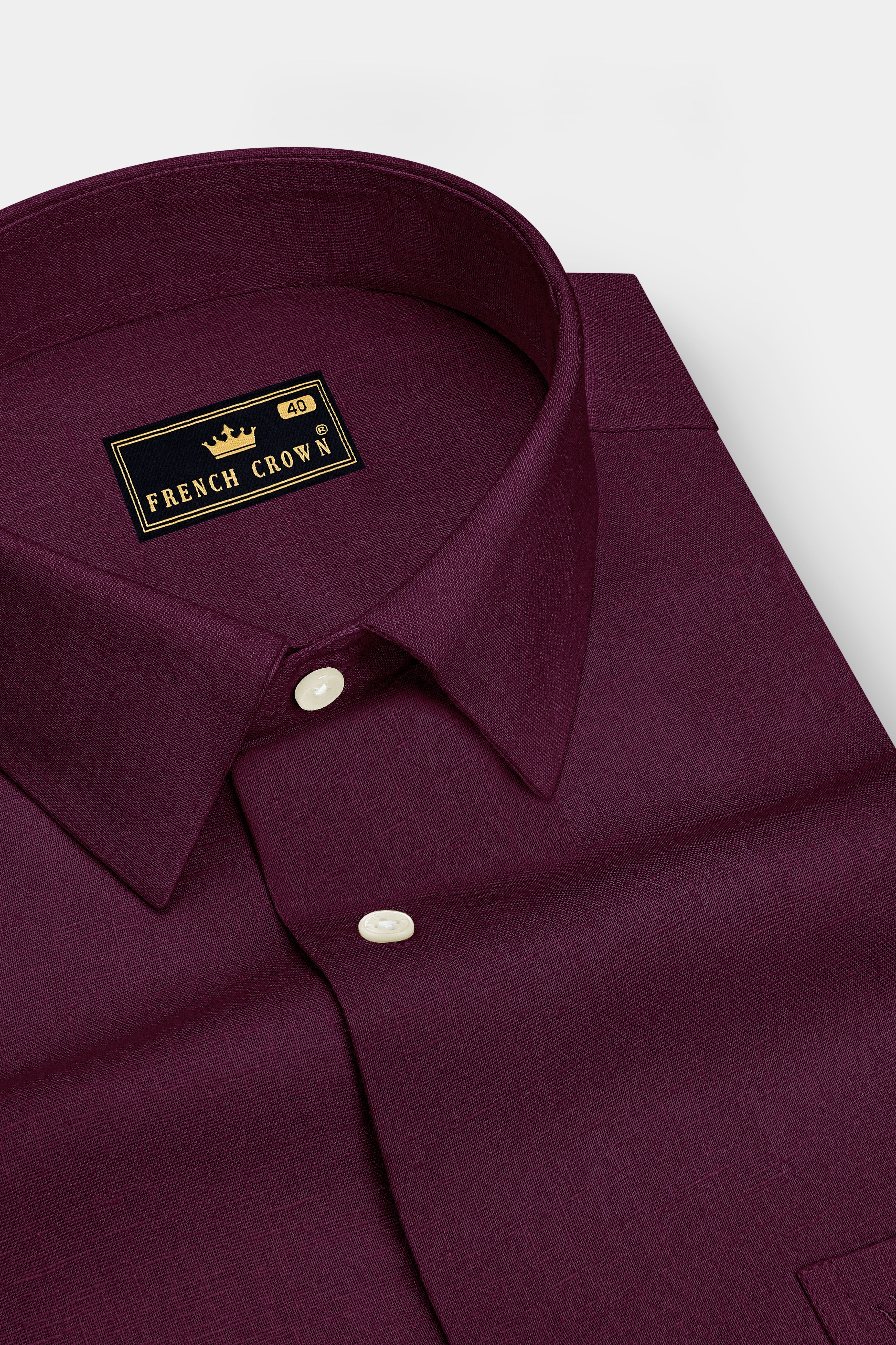 Heritage-English Walnut Maroon Luxurious Linen Dress Shirt