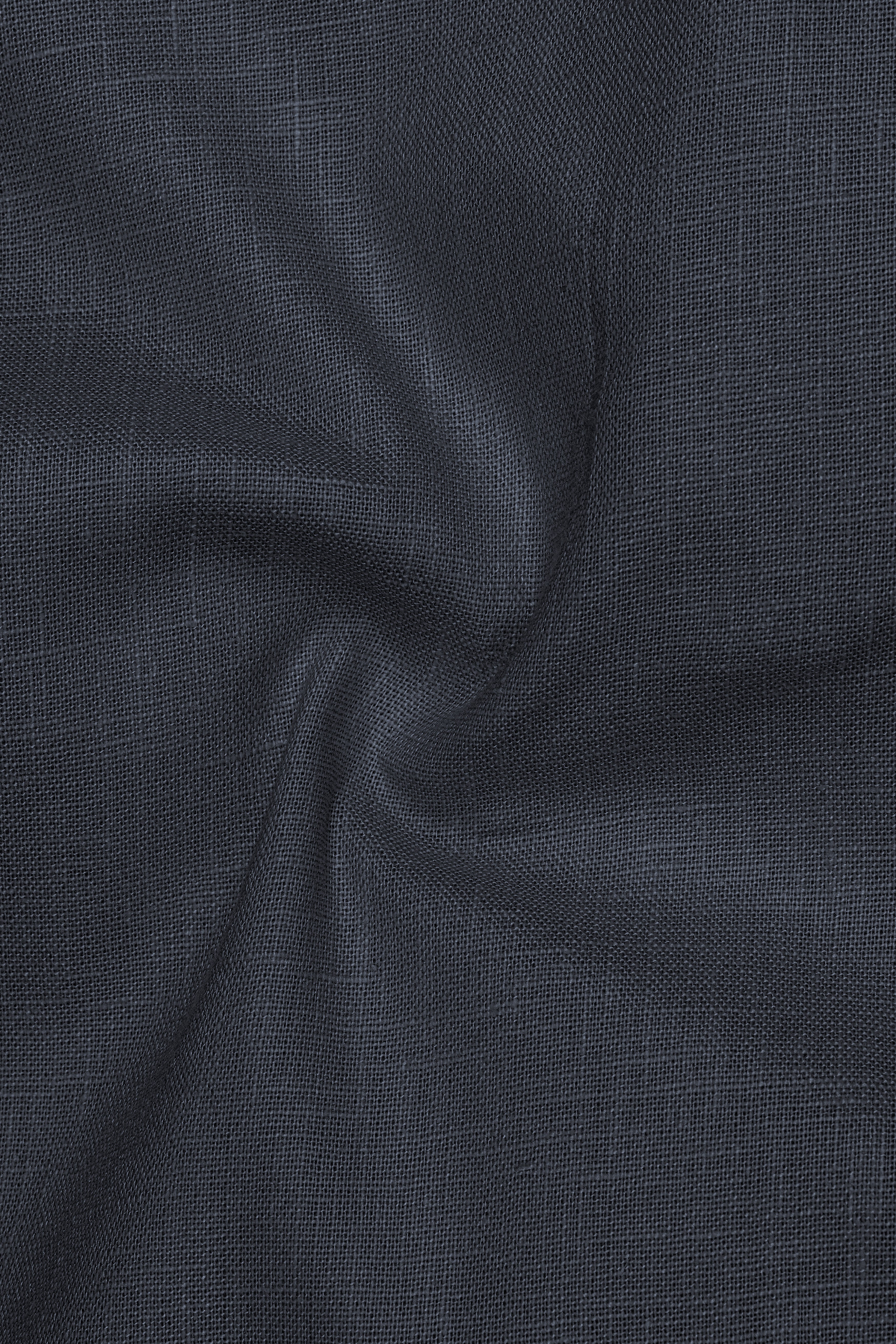 Obsidian-Charcoal Gray Luxurious Linen Dress Shirt