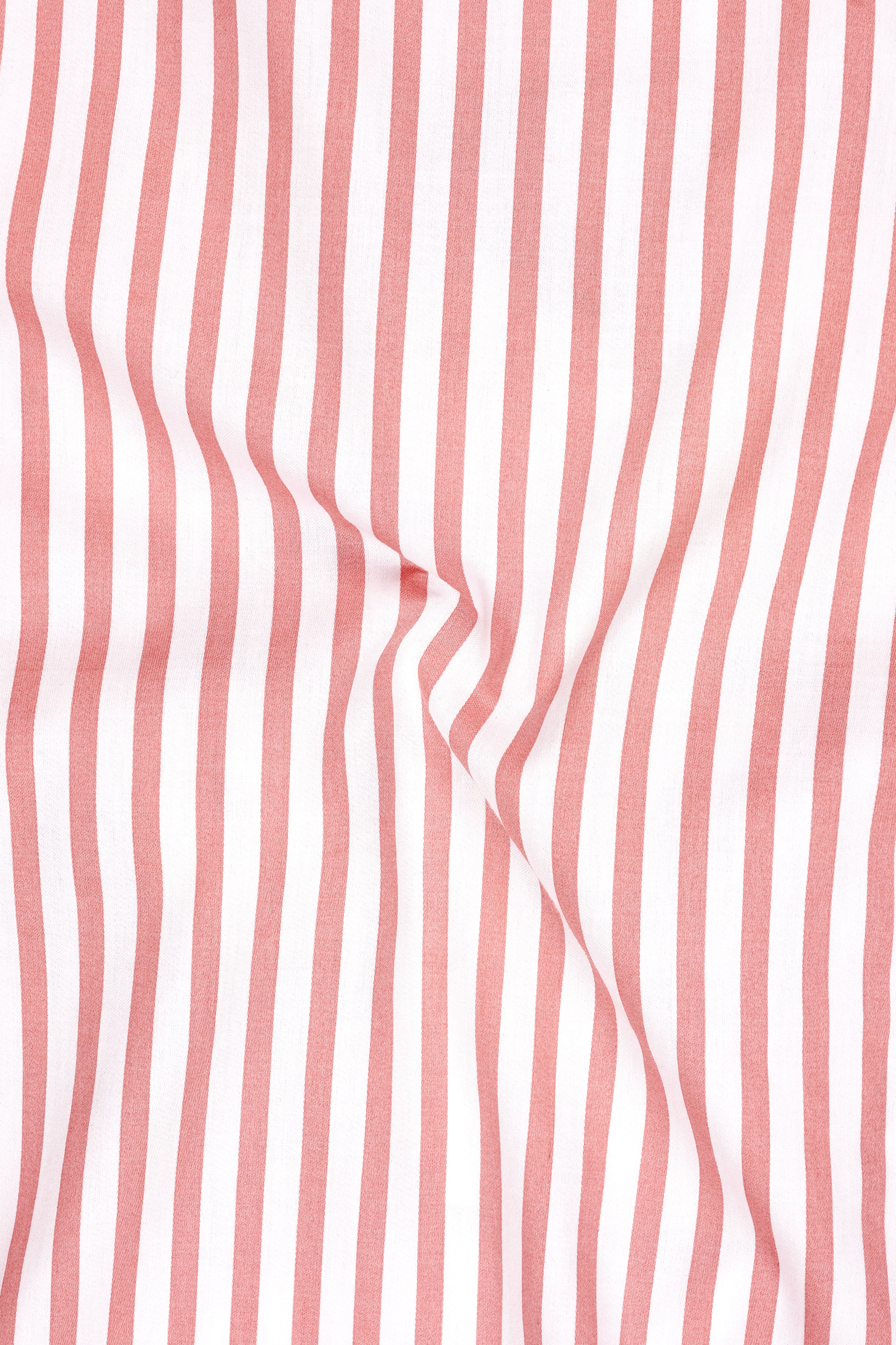 Blush-Sea Pink And Bright White Candy Striped Subtle Sheen Soft Premium Cotton Dress Shirt