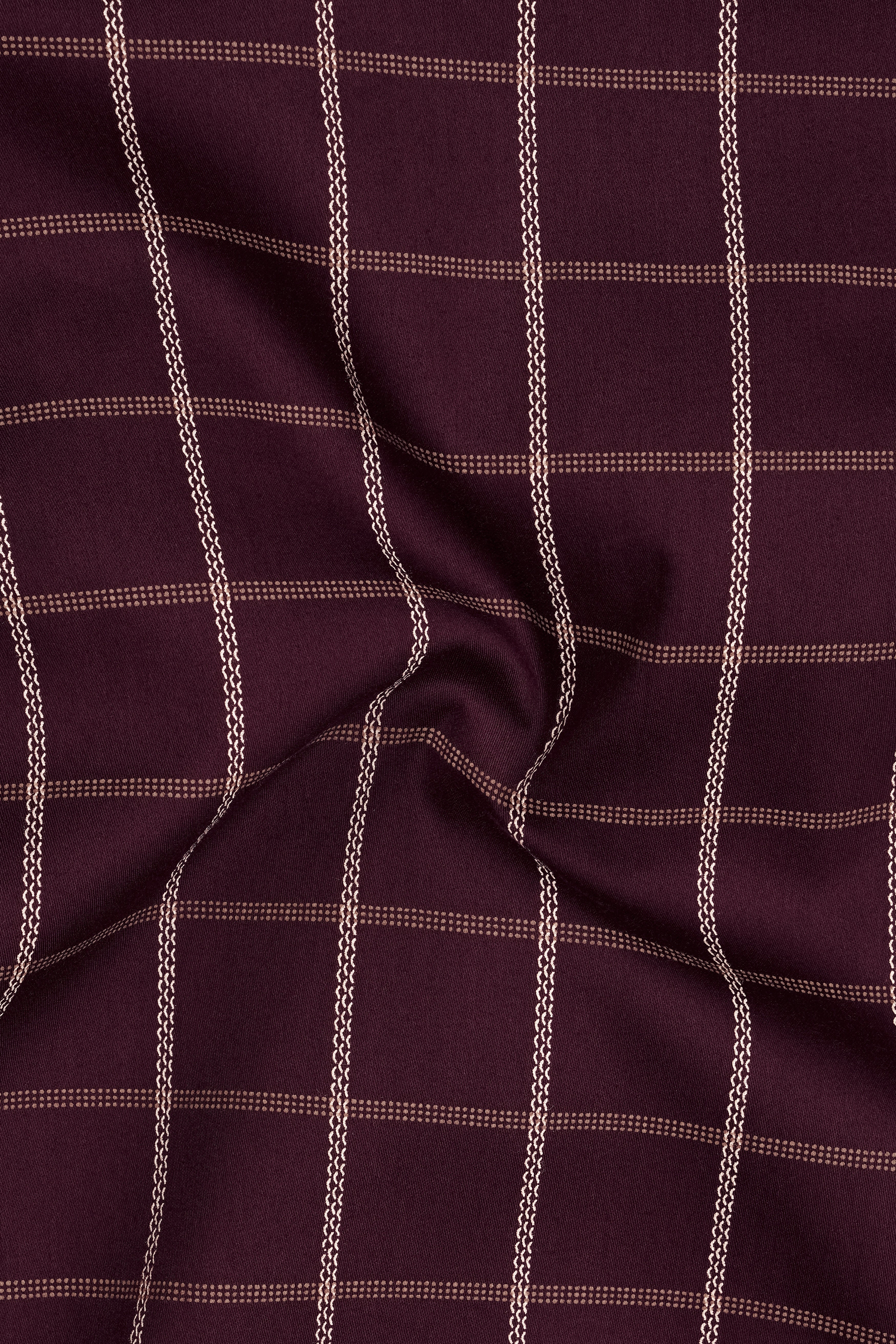 Lattice-Eclipse Maroon Windowpane Subtle Sheen Soft Premium Cotton Dress Shirt