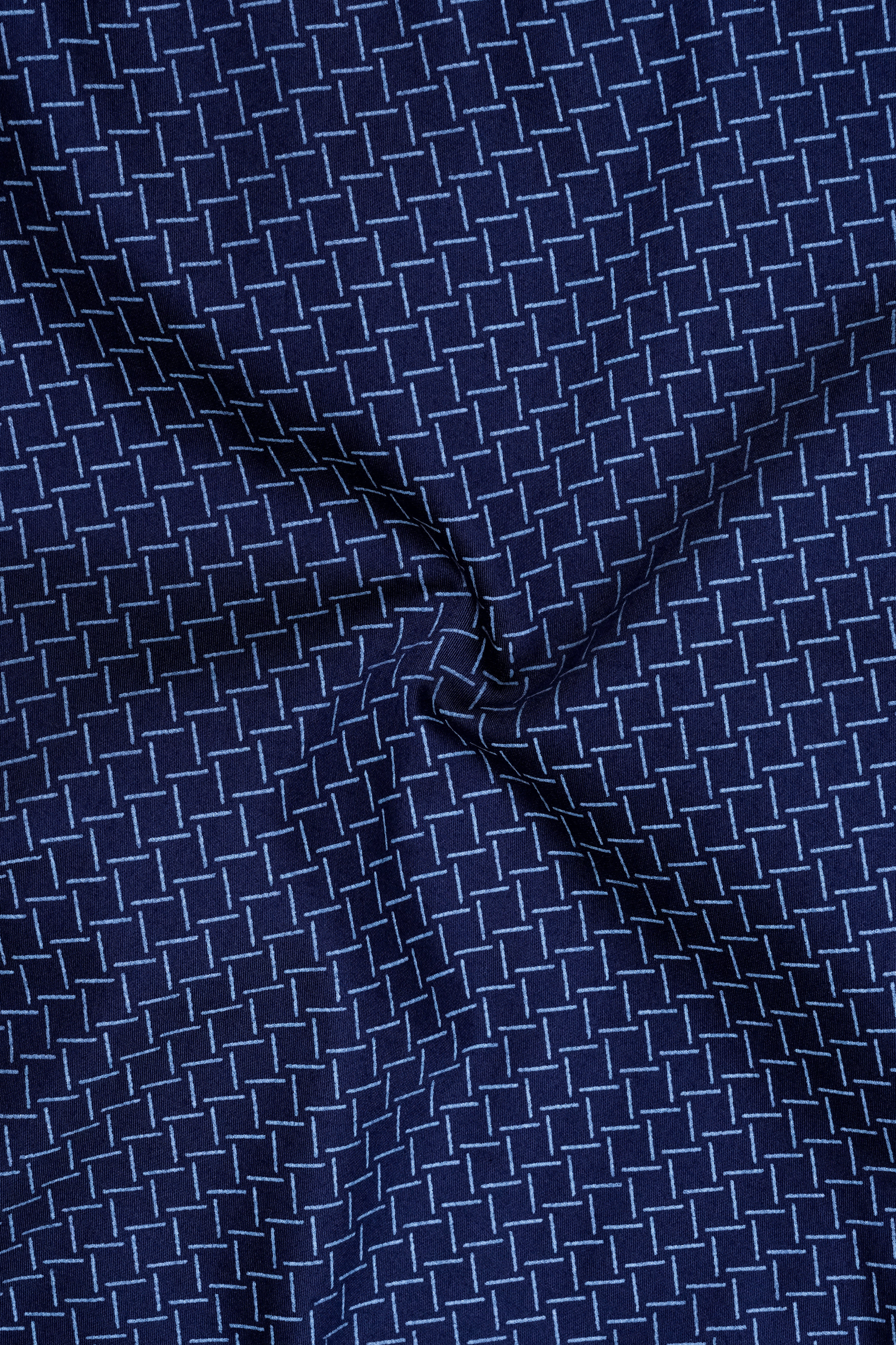 Nexus-Zodiac Blue And Bright White Basketweave Printed Subtle Sheen Soft Premium Cotton Dress Shirt