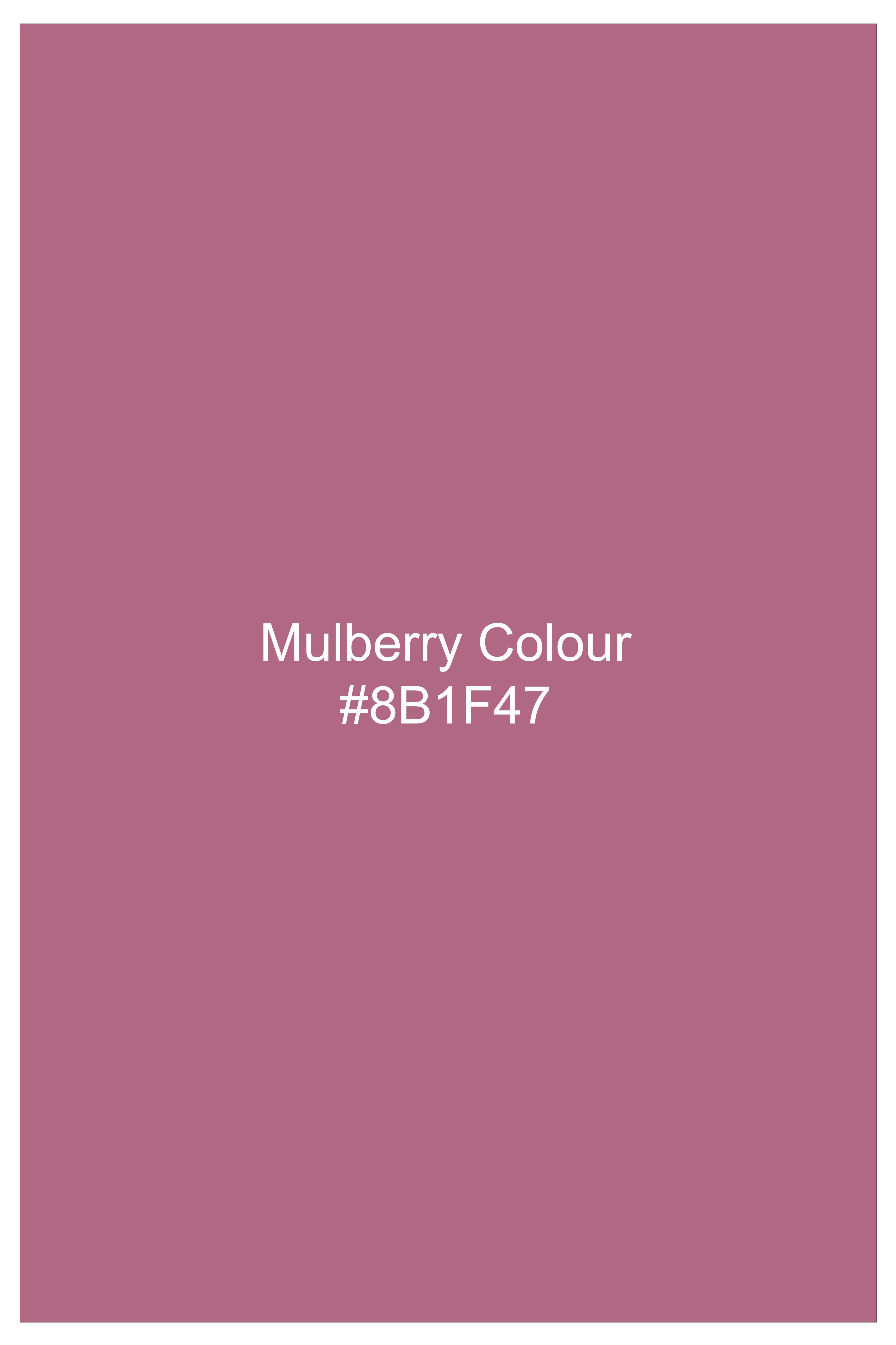 Lumier-Mulberry Pink Houndstooth Printed Subtle Sheen Super Soft Premium Cotton Dress Shirt