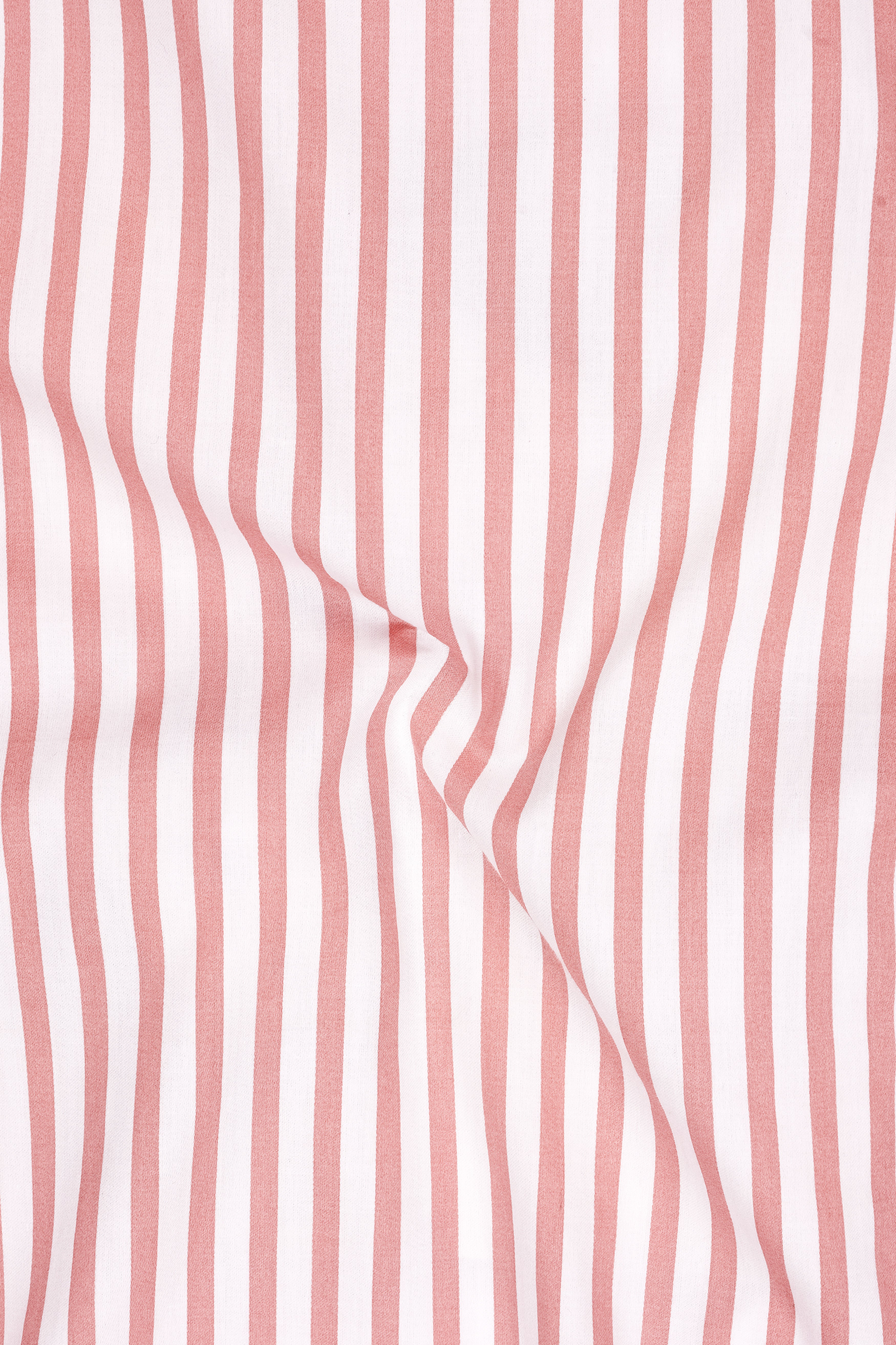 Blush-Sea Pink And Bright White Candy Striped Subtle Sheen Super Soft Premium Cotton Dress Shirt
