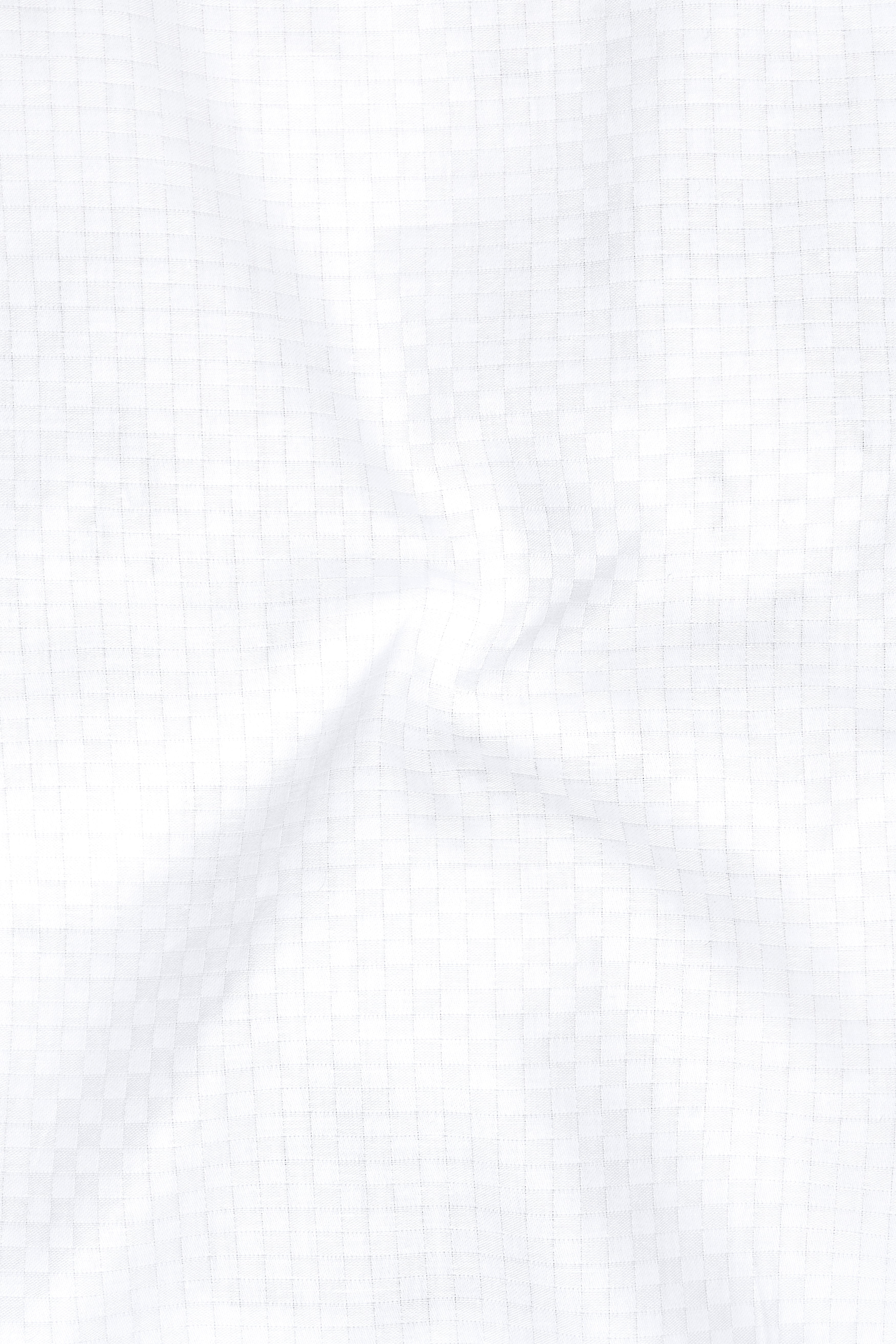 Albus-Bright White Dobby Textured Premium Giza Cotton Dress Shirt