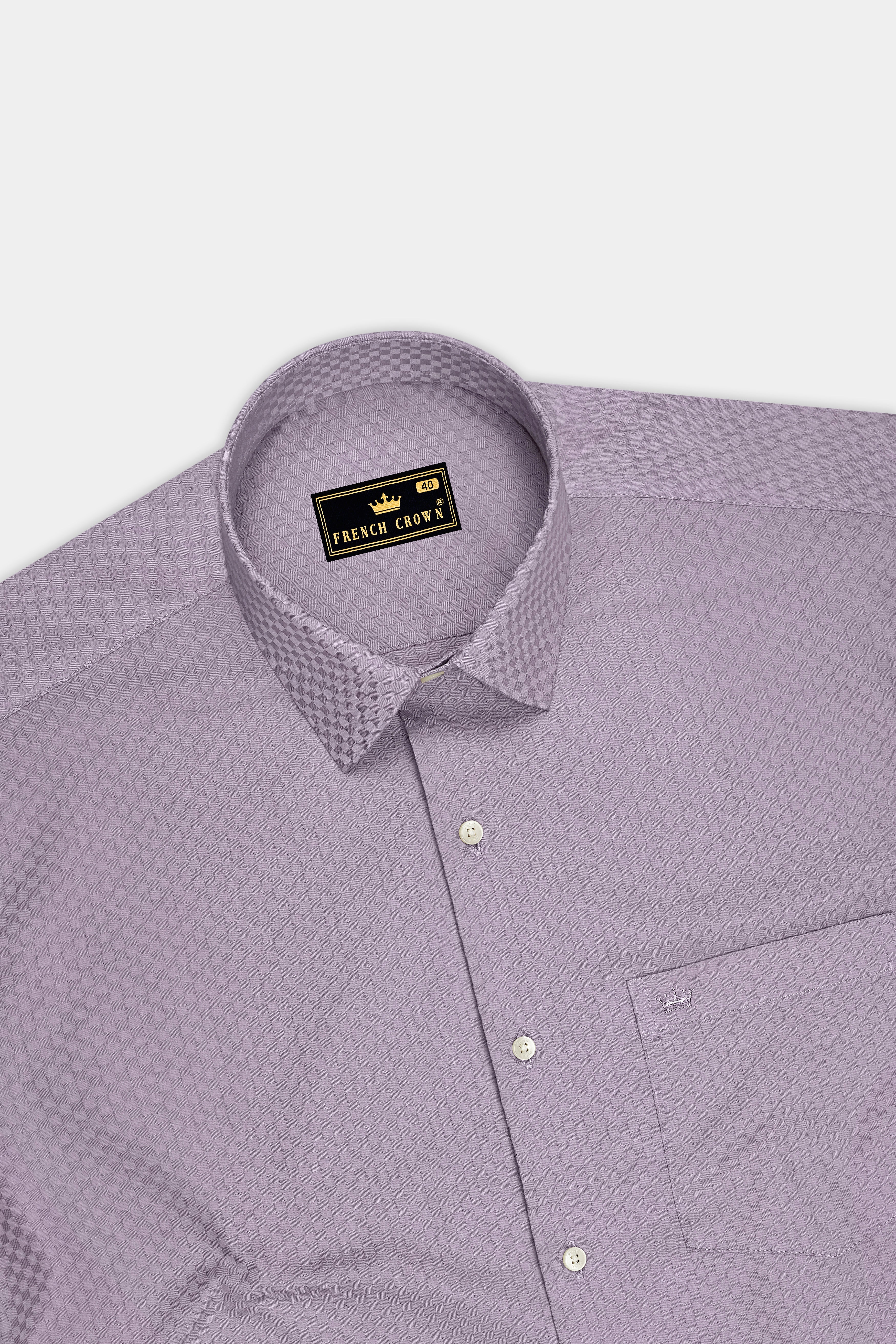 Elion-Fedora Purple Dobby Textured Premium Giza Cotton Dress Shirt