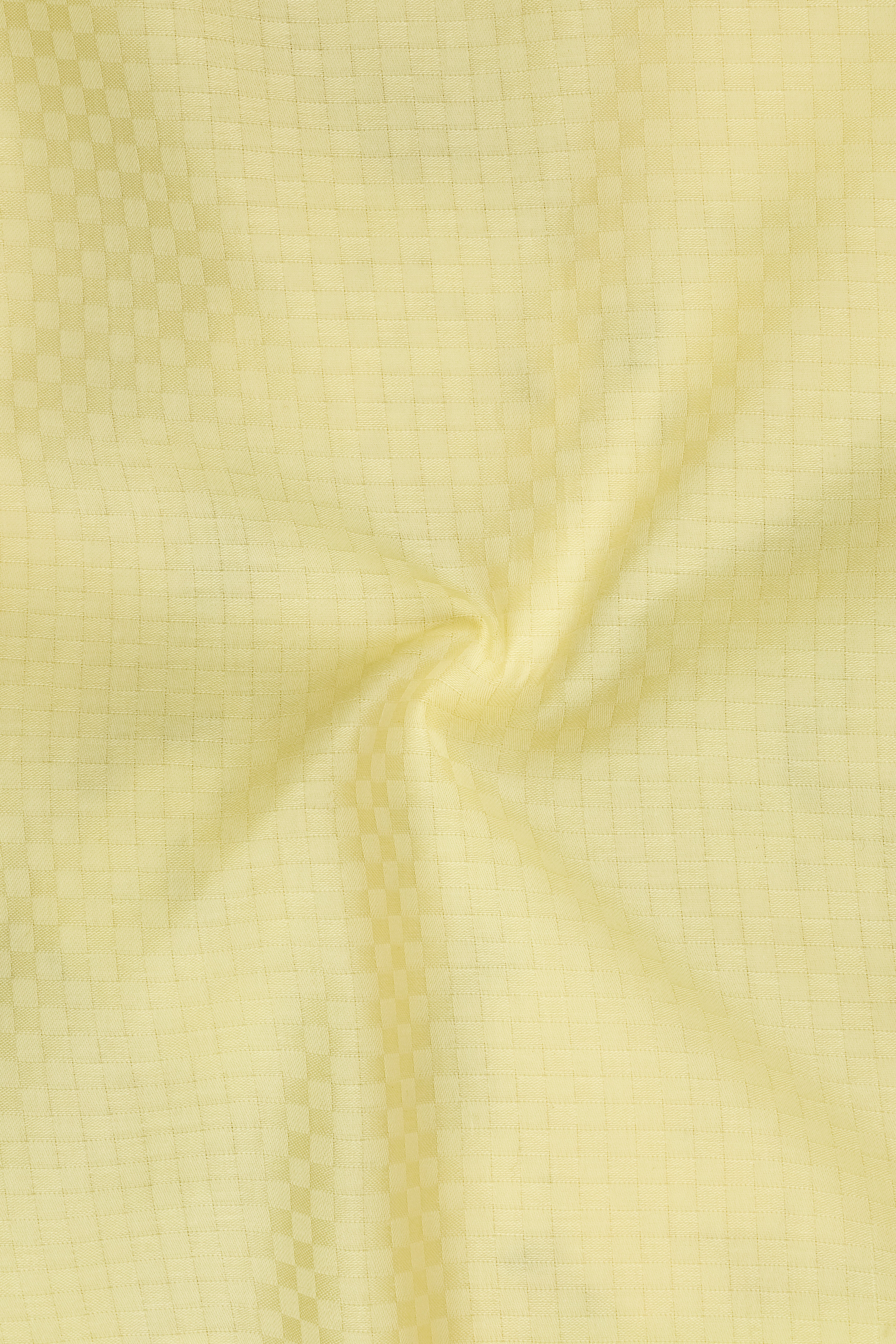 Serein-Hampton Yellow Dobby Textured Premium Giza Cotton Dress Shirt