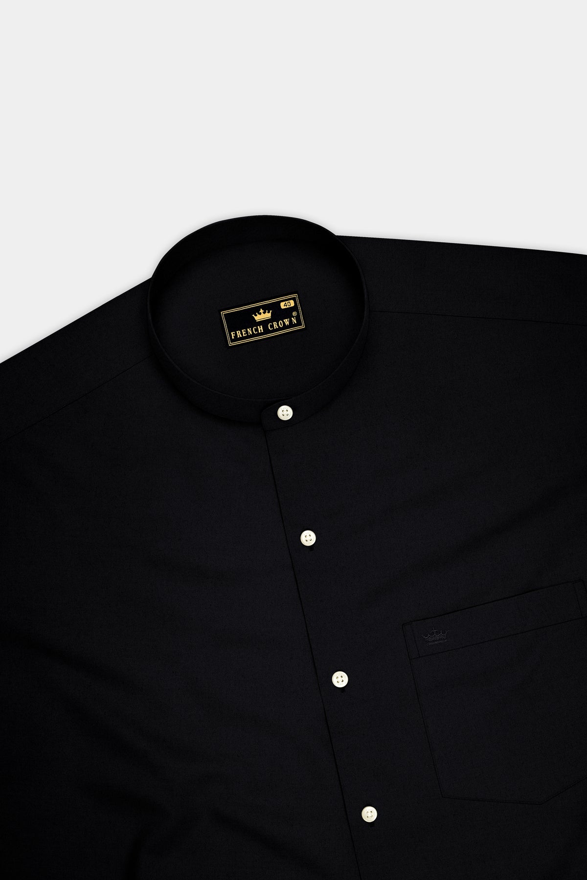 Sovereign-Jade Black Premium Giza Cotton Mandarin Casual Shirt