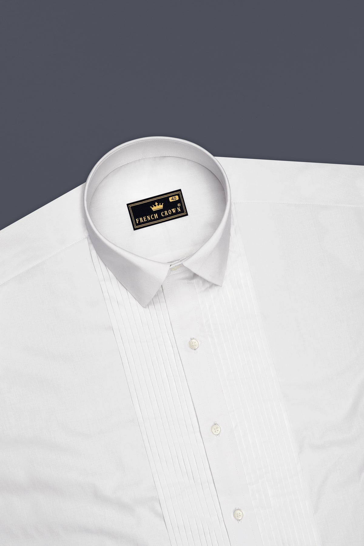 Lumine-Bright White Premium Giza Cotton Tuxedo Dress Shirt