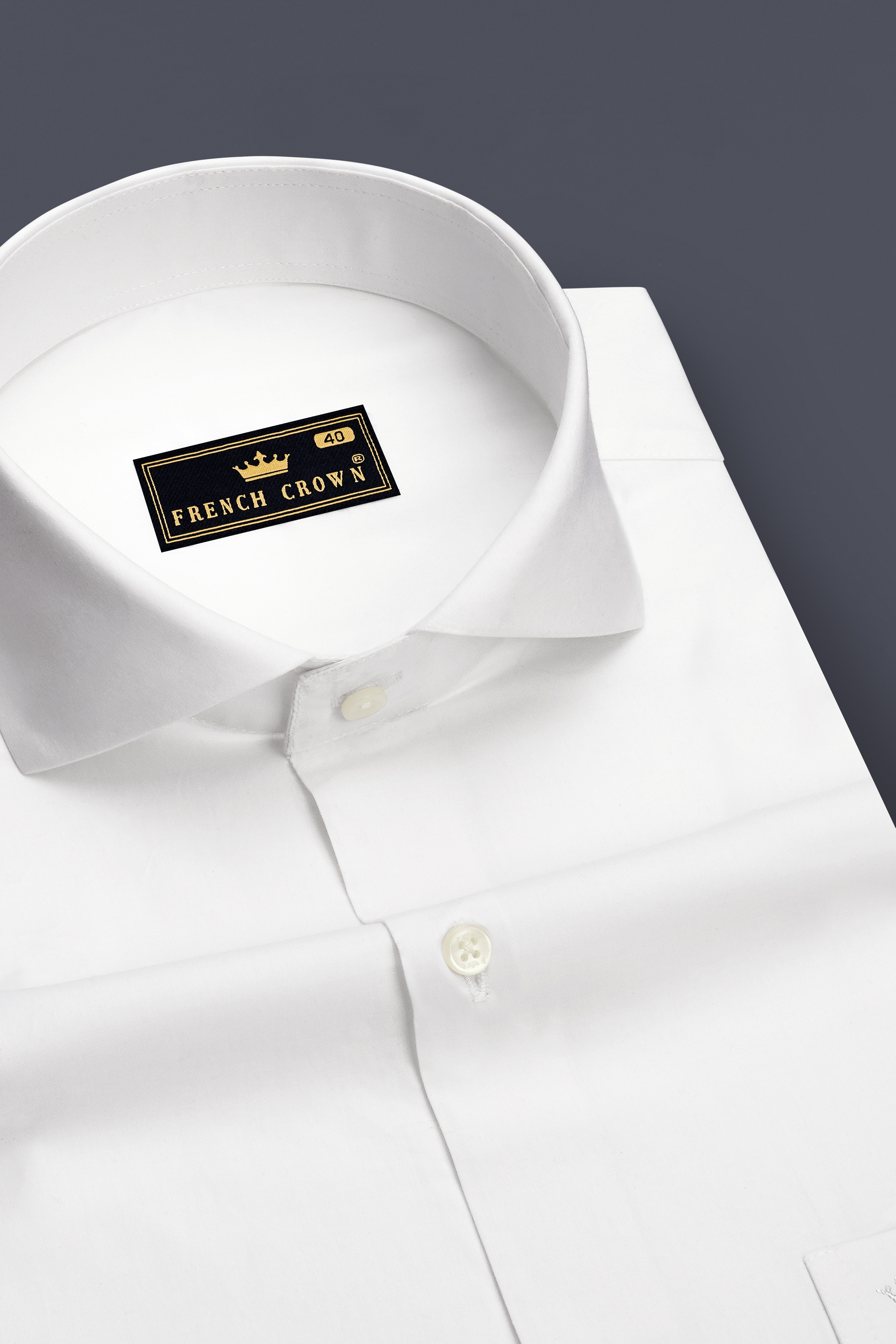 Lumine-Bright White Premium Giza Cotton Cut Away Collar Dress Shirt