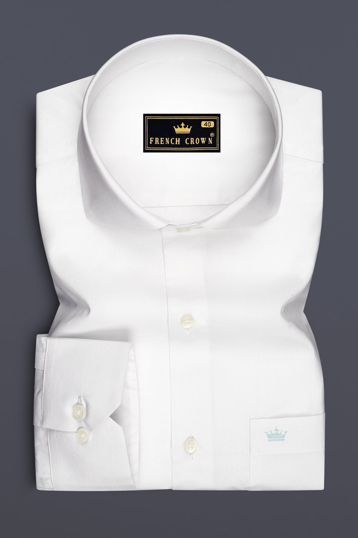Lumine-Bright White Premium Giza Cotton Cut Away Collar Dress Shirt