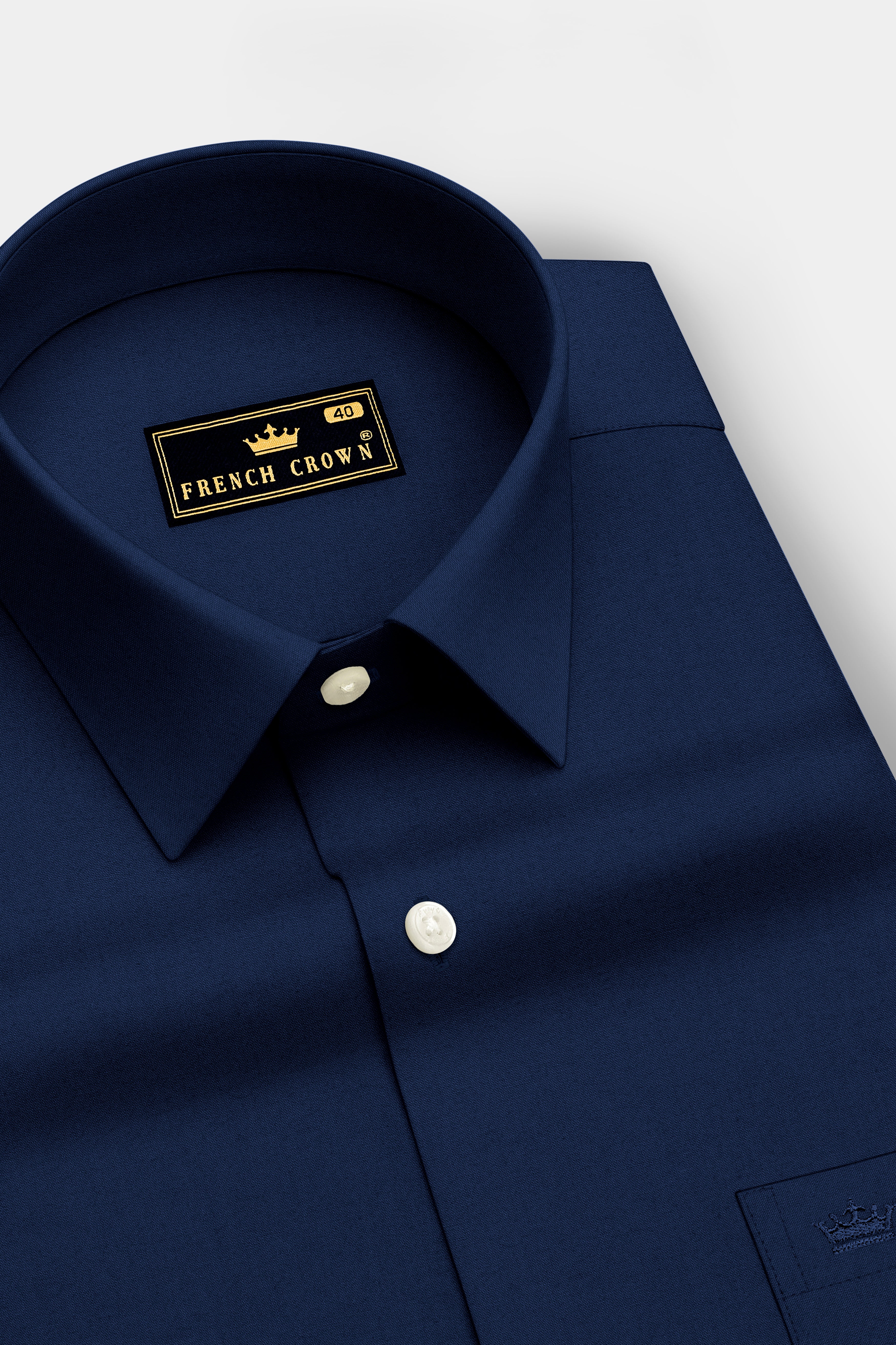 Noctis-Big Stone Navy Premium Giza Cotton Dress Shirt