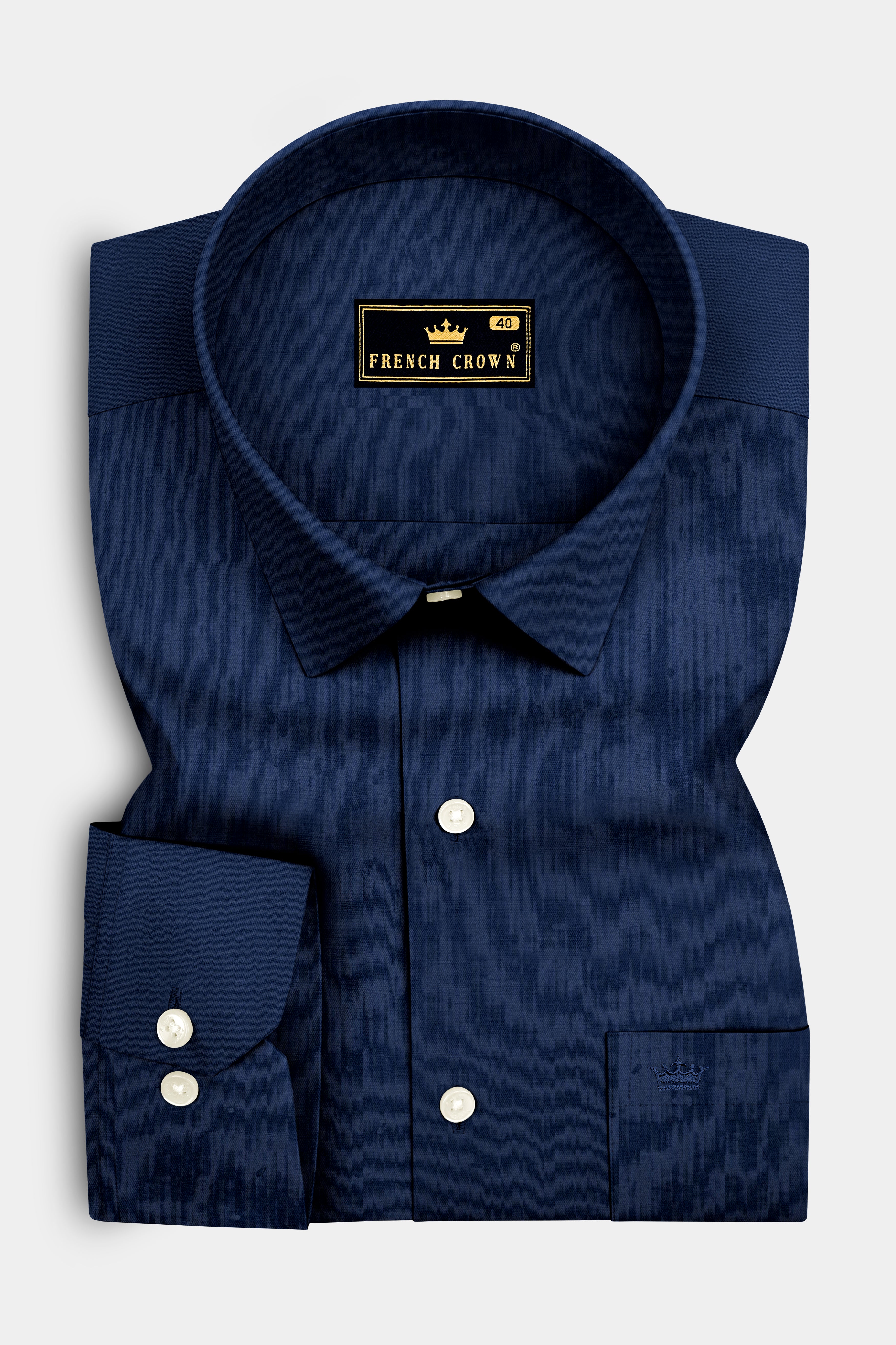 Noctis-Big Stone Navy Premium Giza Cotton Dress Shirt