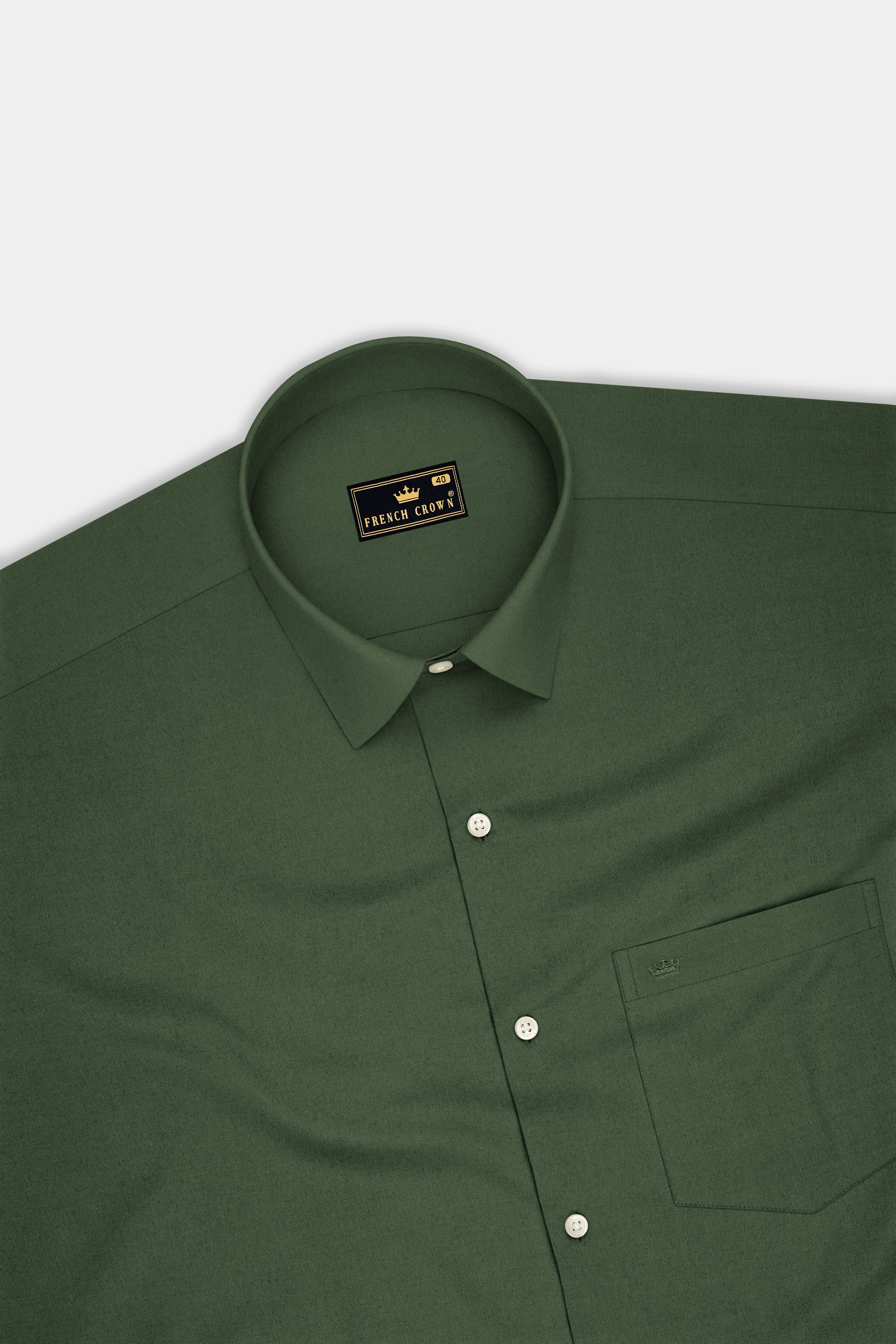 Olivine-Rifle Green Premium Giza Cotton Dress Shirt