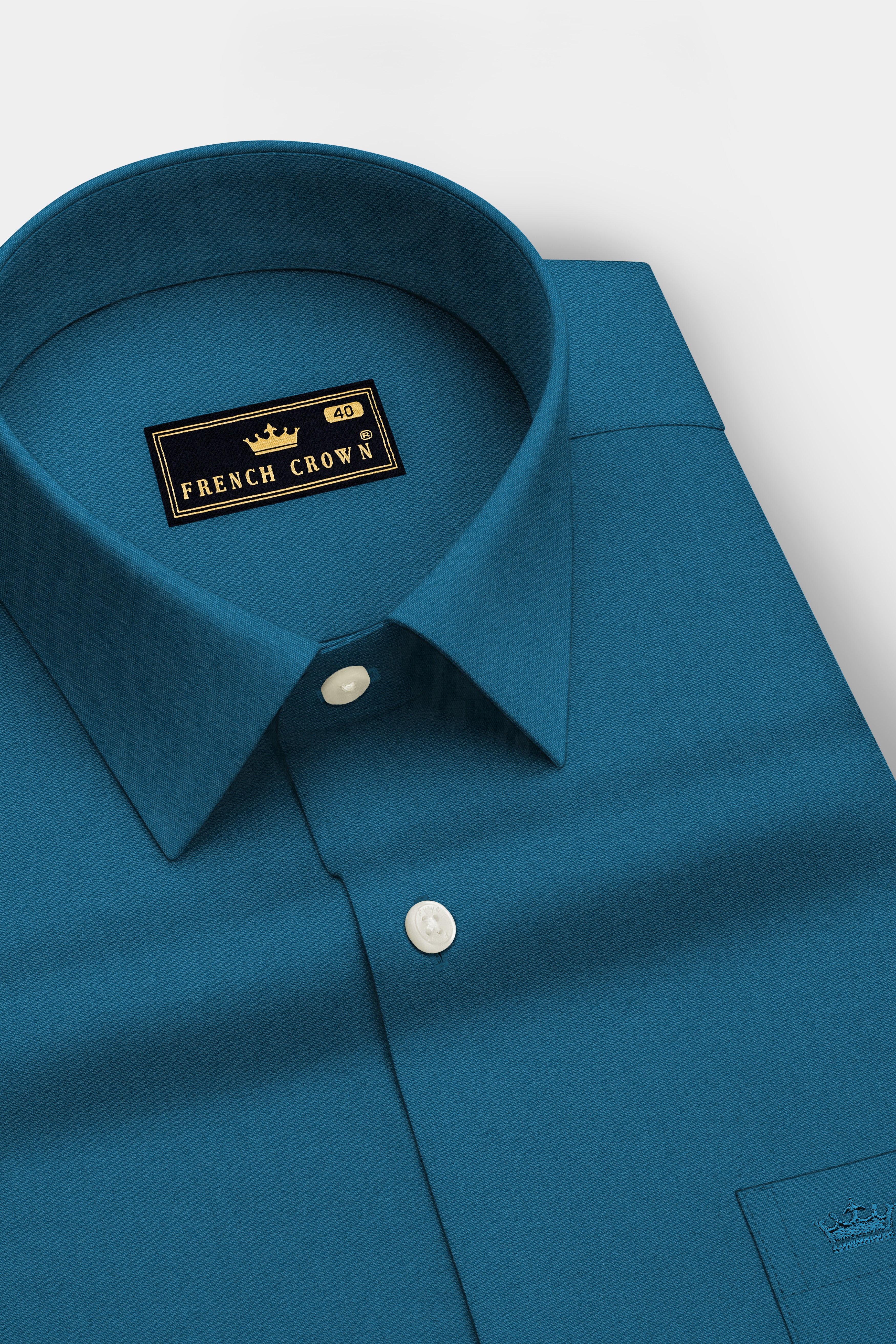 Aether-Chathams Blue Premium Giza Cotton Dress Shirt