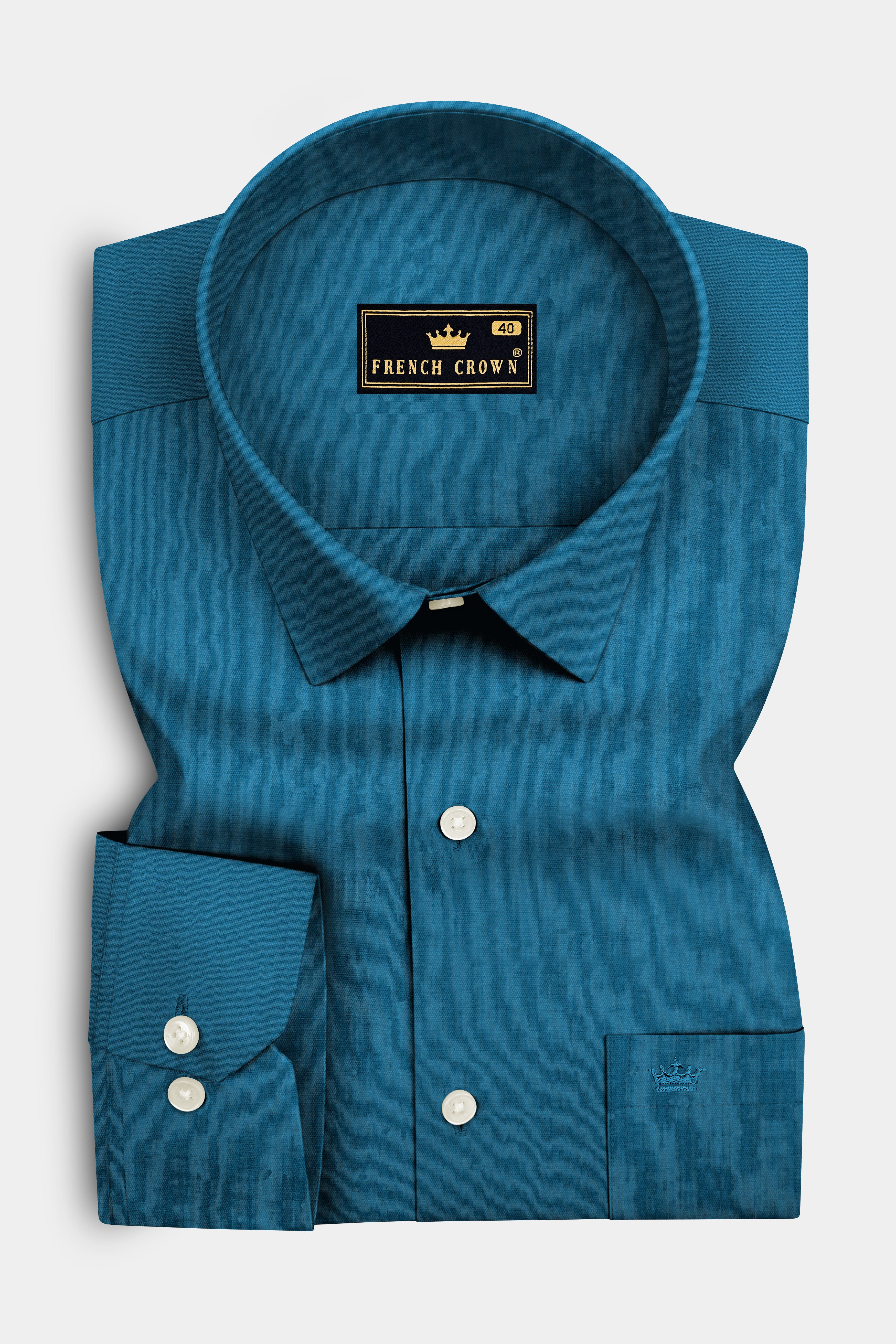 Aether-Chathams Blue Premium Giza Cotton Dress Shirt