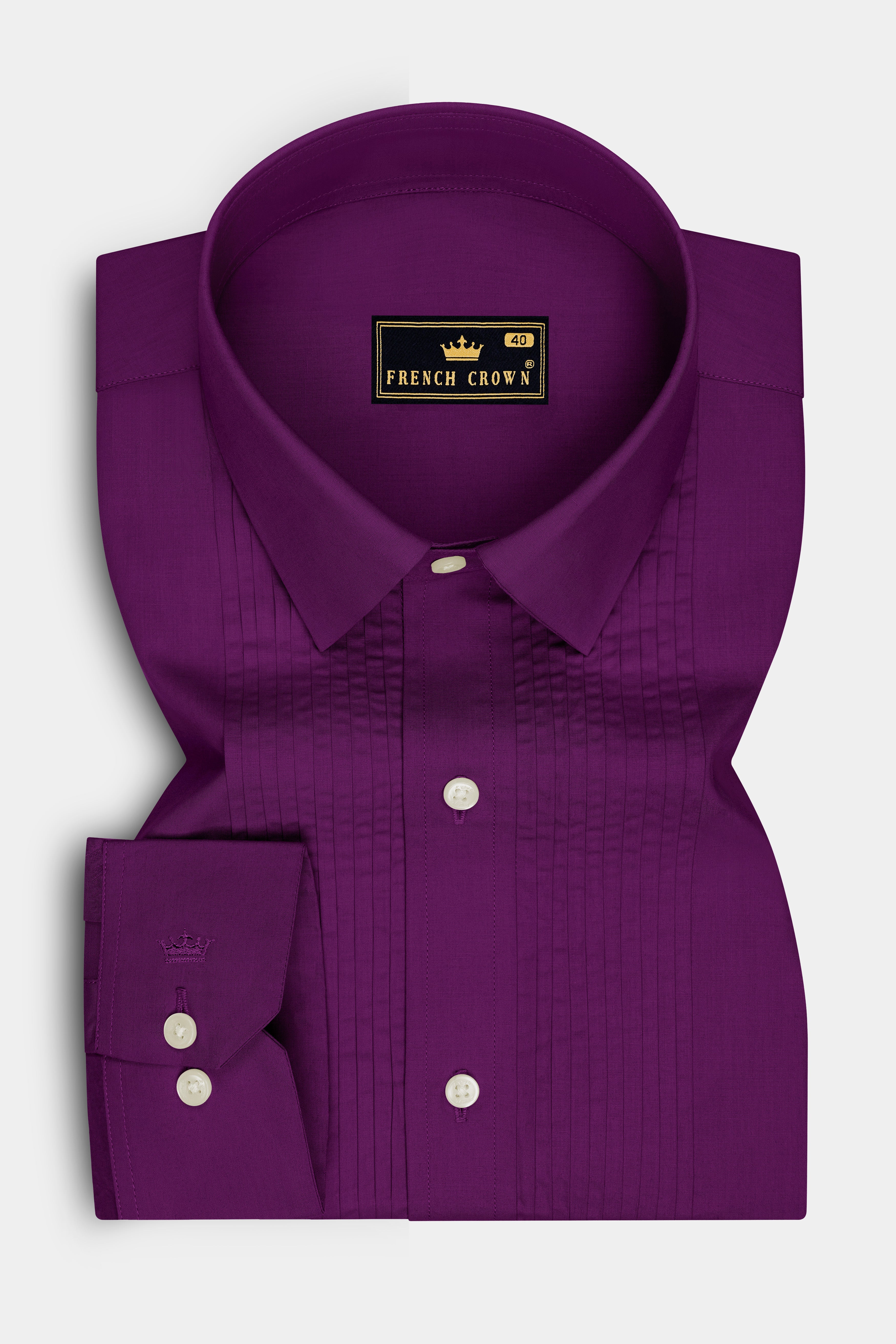 Imperium-Palatinate Purple Premium Giza Cotton Tuxedo Dress Shirt