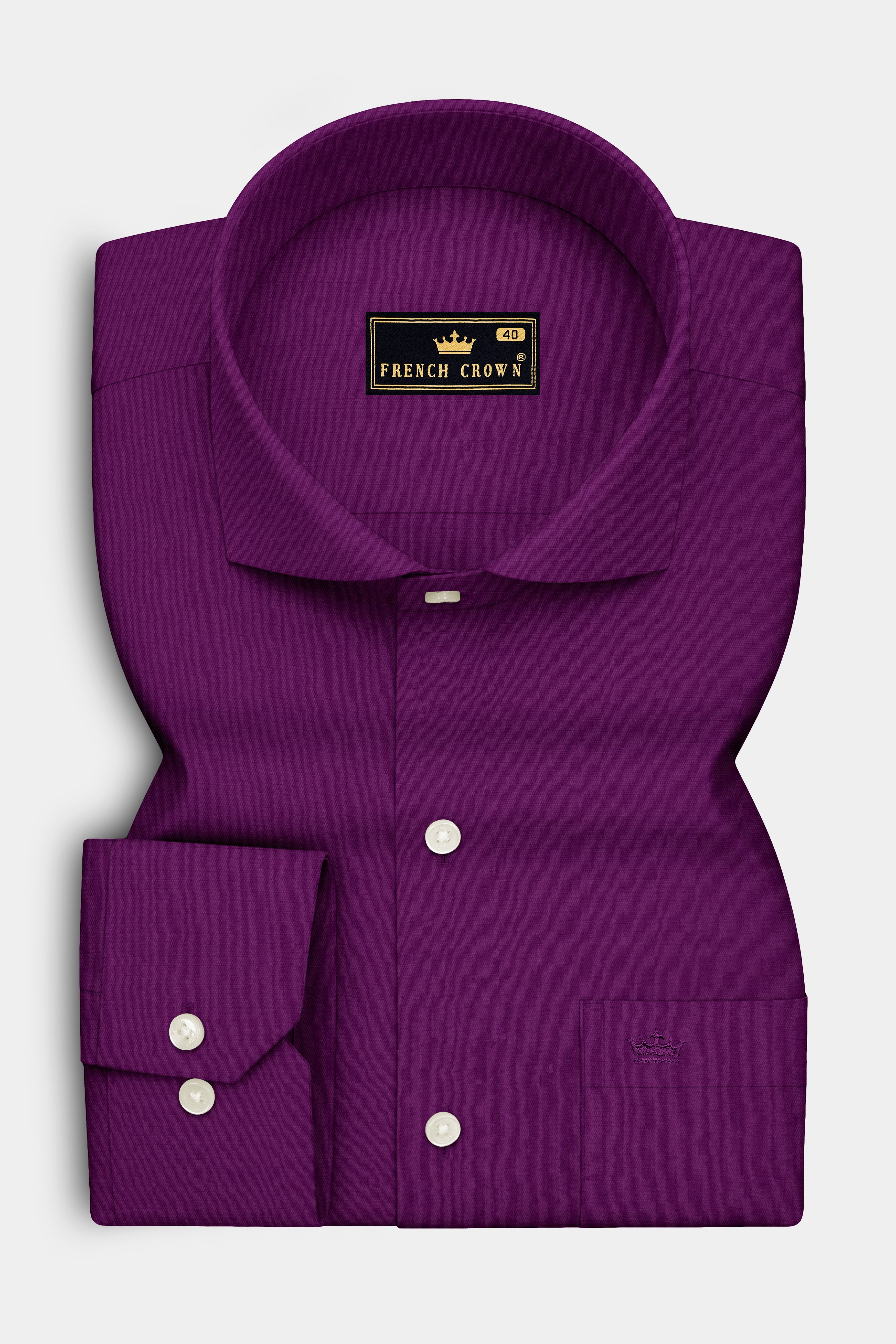 Imperium-Palatinate Purple Premium Giza Cotton Cut Away Collar Dress Shirt