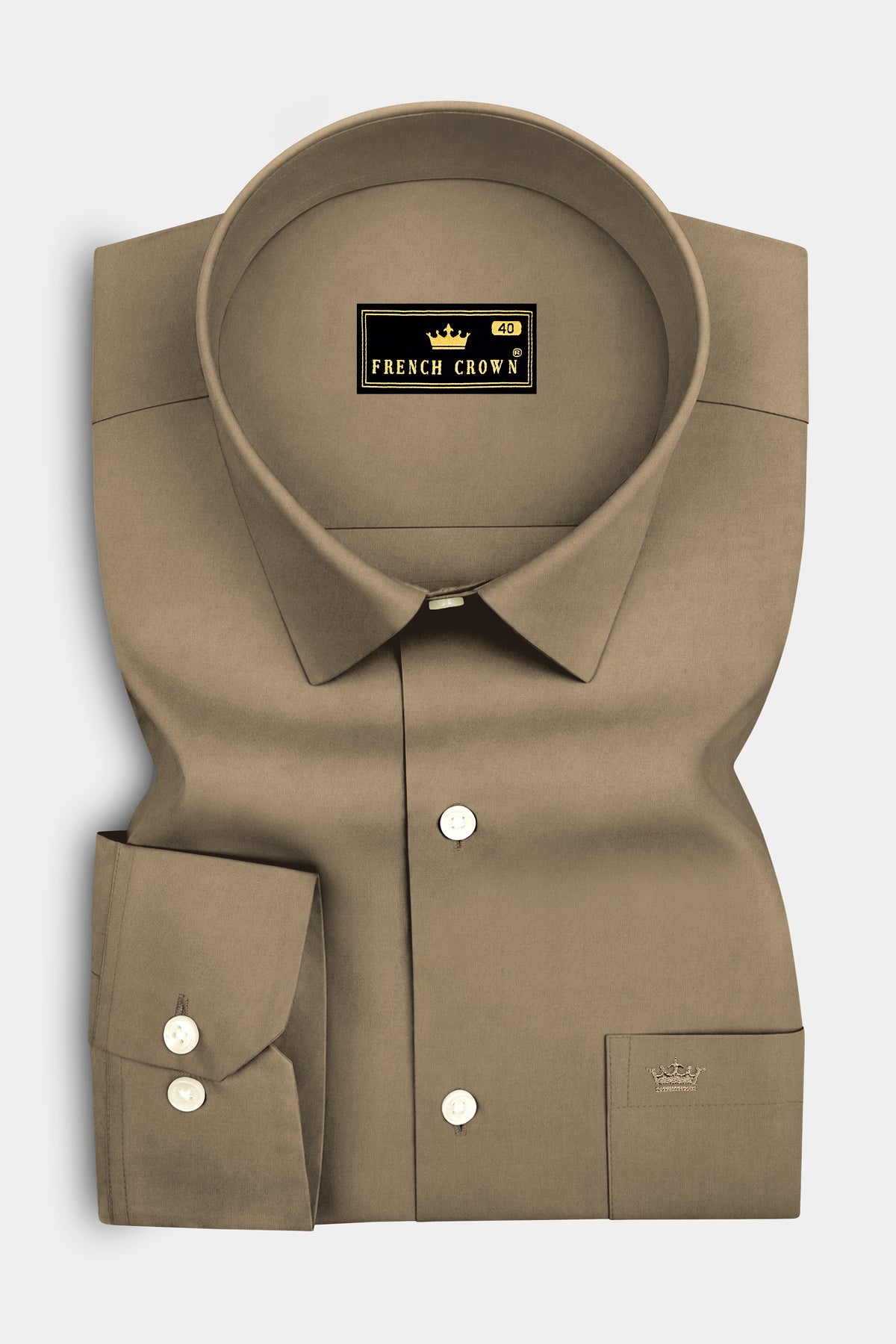 Sienna-Peanut Brown Premium Giza Cotton Dress Shirt