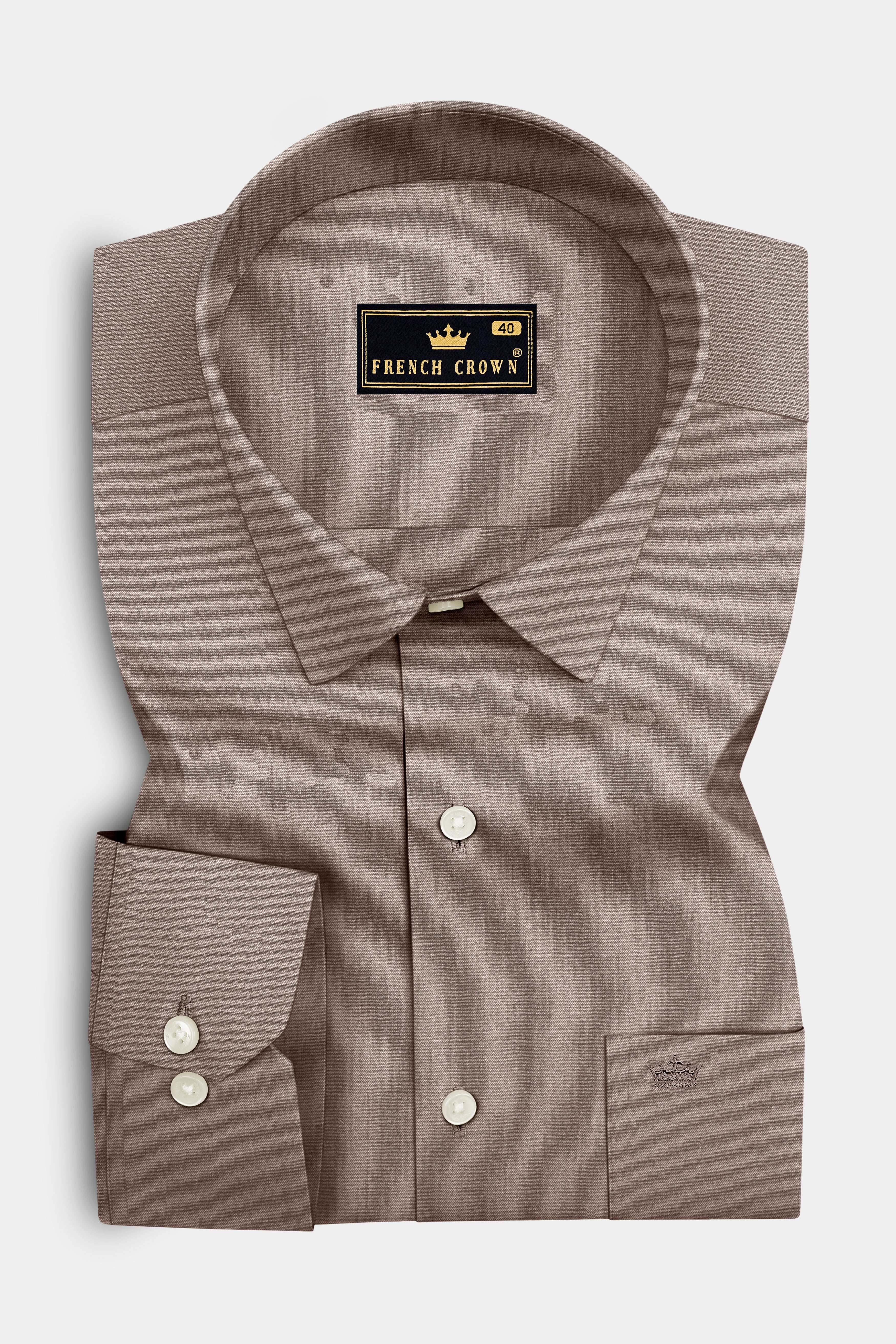 Soren-Hurricane Brown Premium Giza Cotton Dress Shirt
