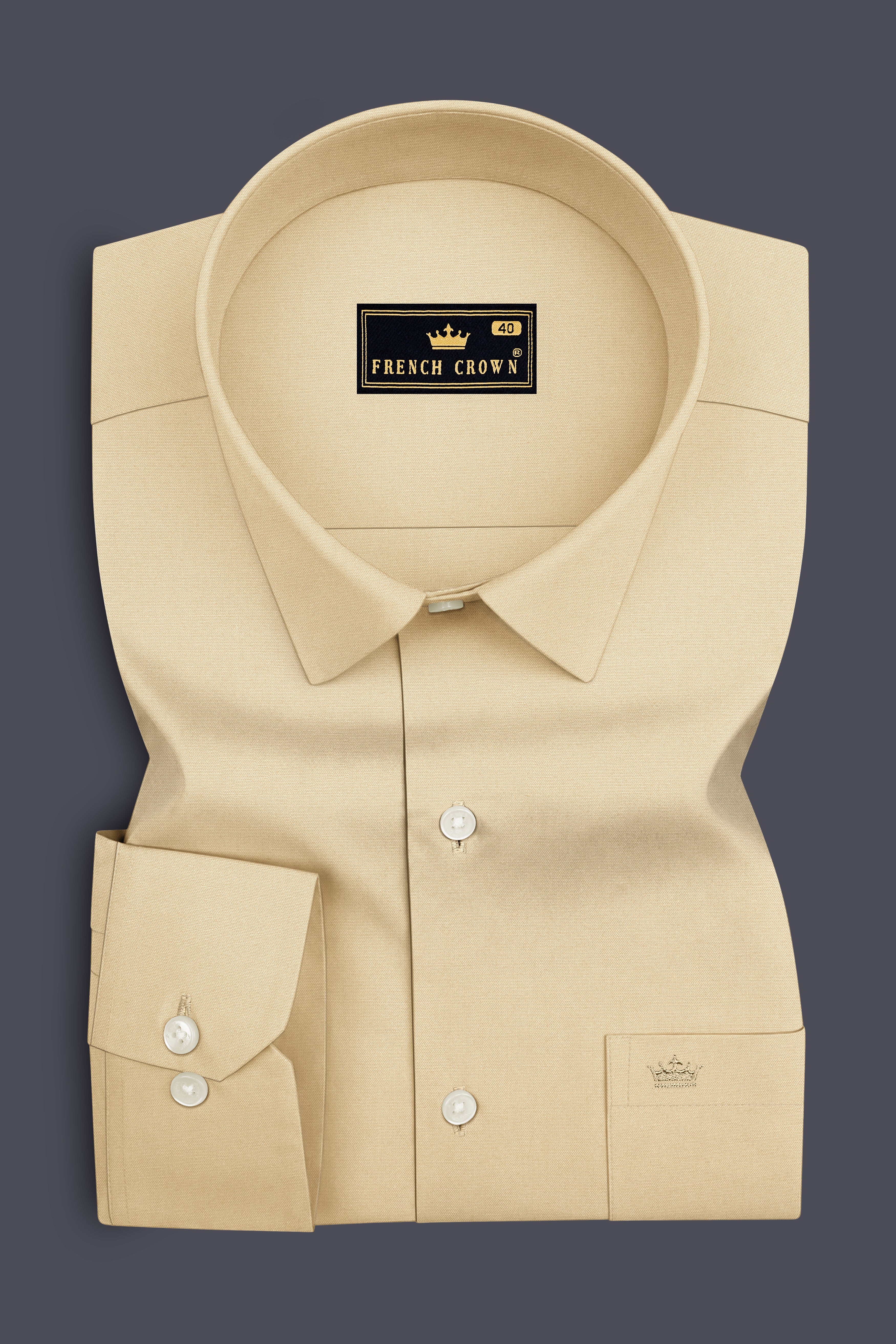 Earthen-Sapling Brown Premium Giza Cotton Dress Shirt