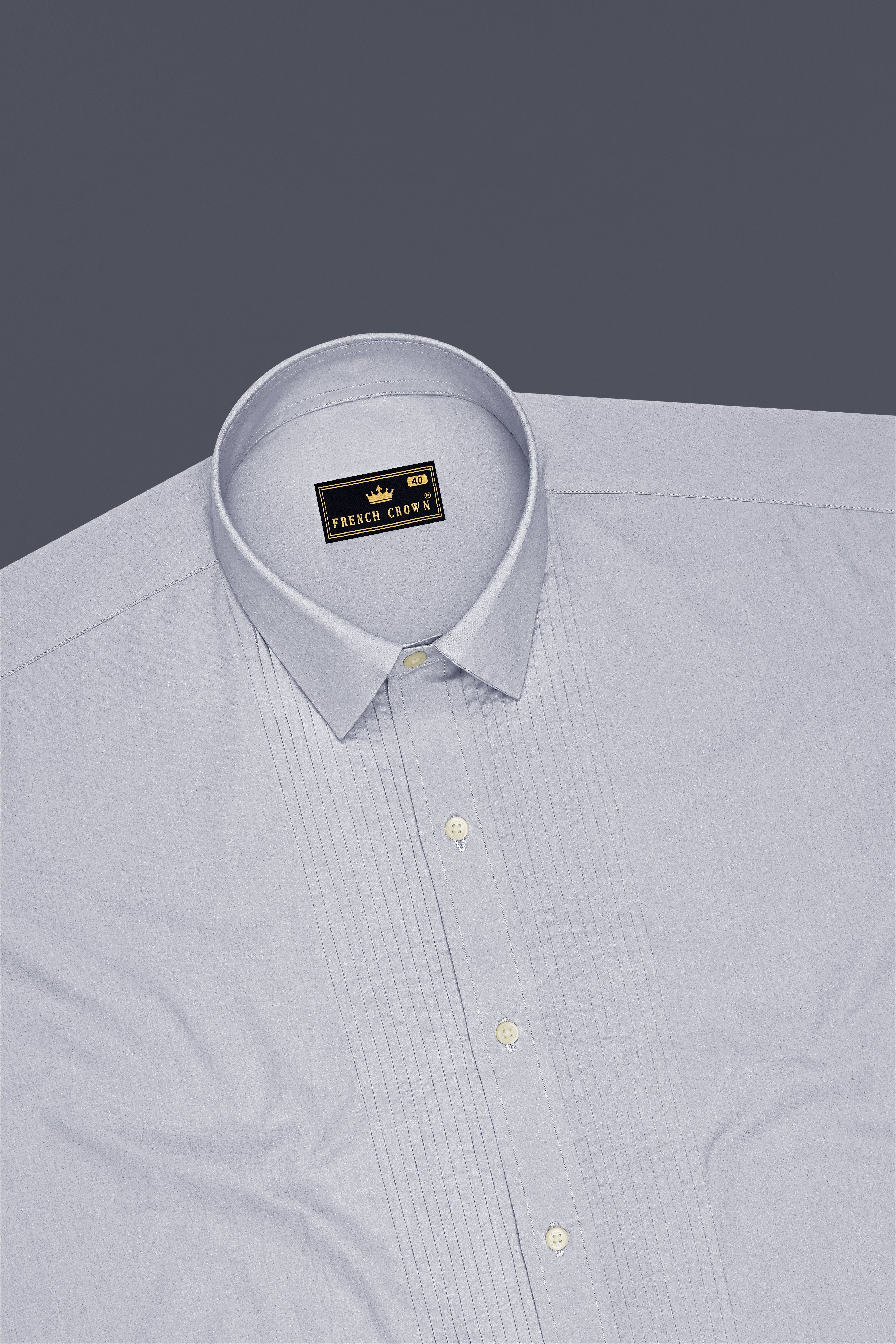 Drift-Heather Gray Premium Giza Cotton Tuxedo Dress Shirt