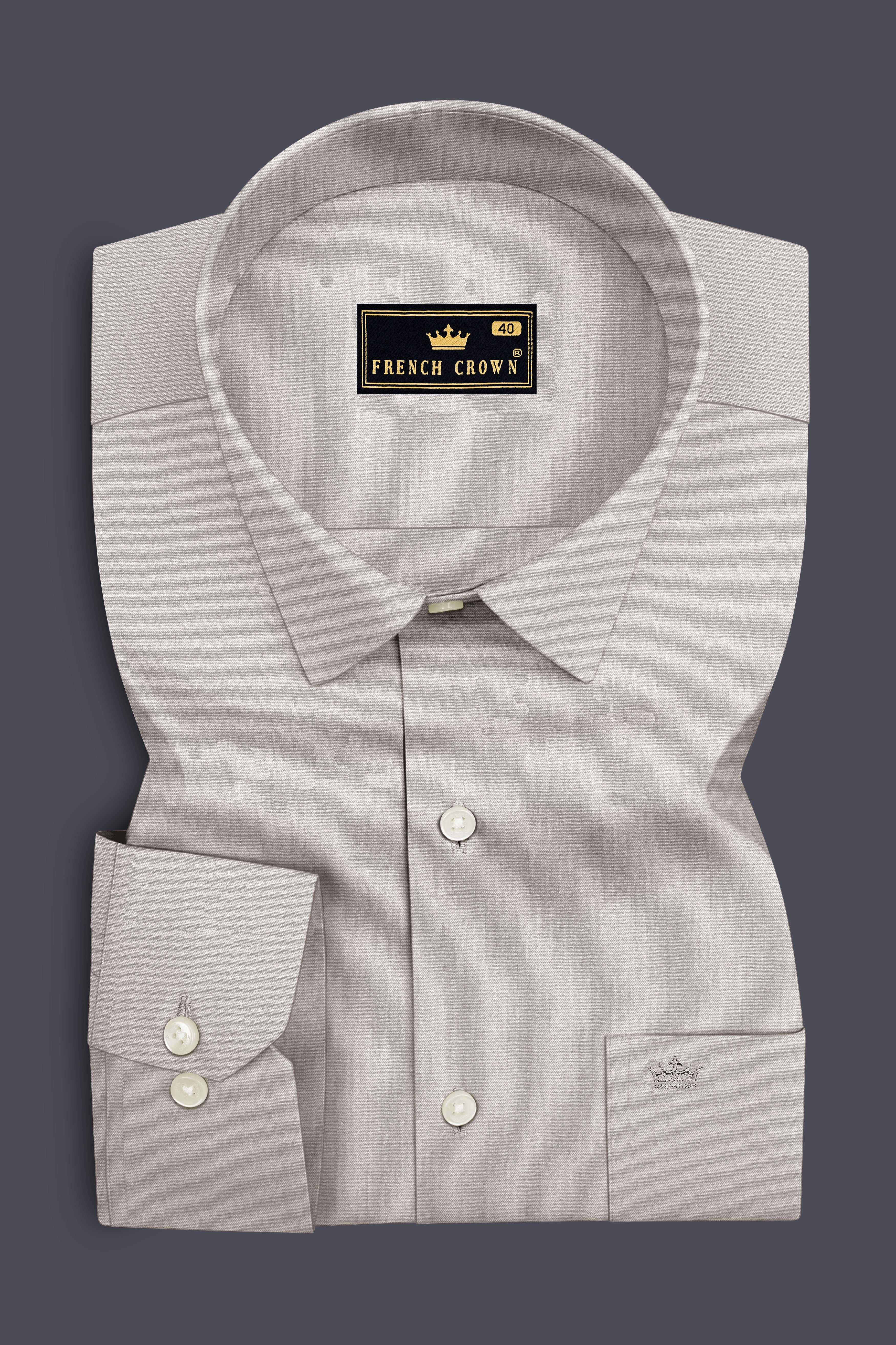Kairo-Timberwolf Gray Premium Giza Cotton Dress Shirt