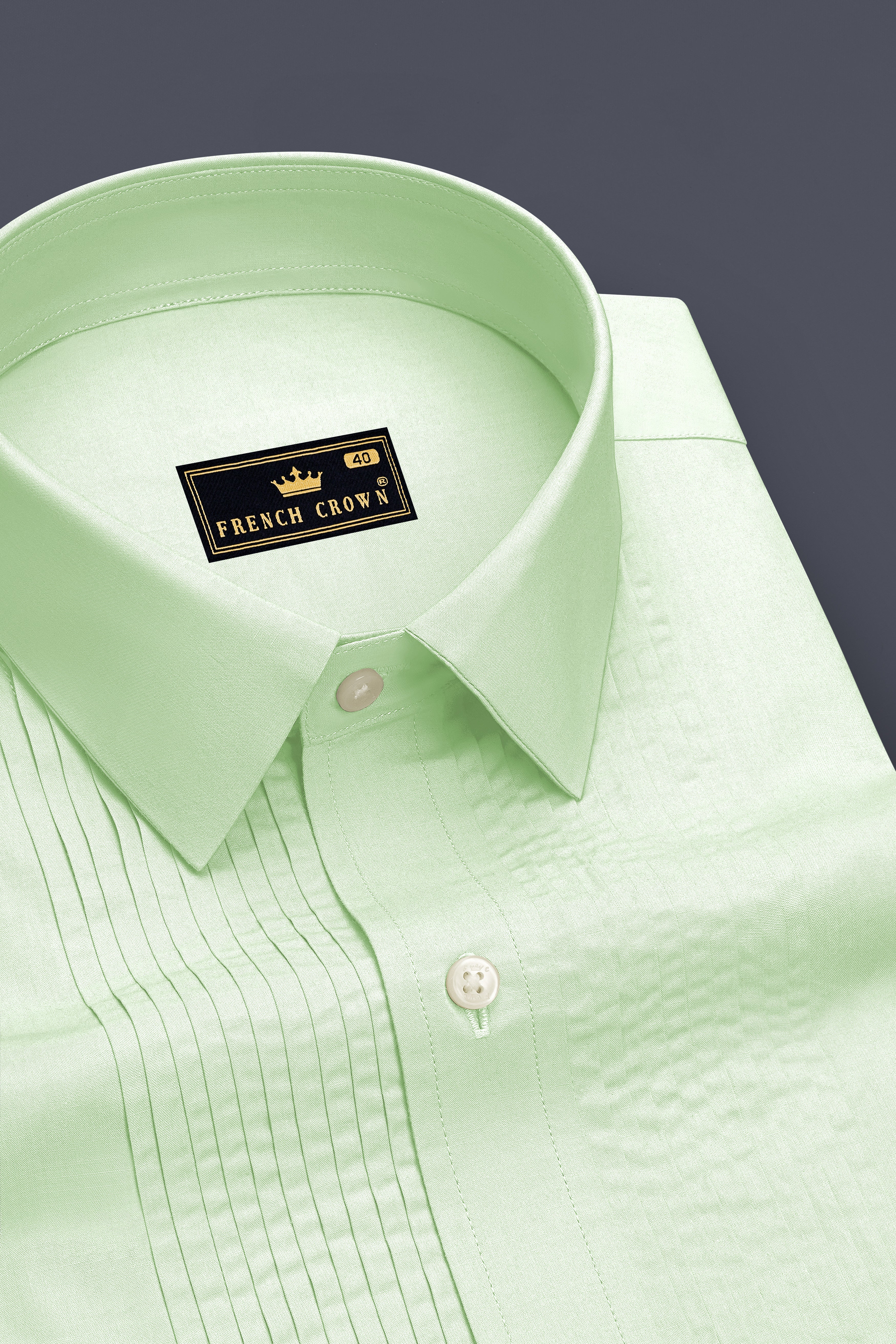 Avelle-Mint Green Premium Giza Cotton Tuxedo Dress Shirt