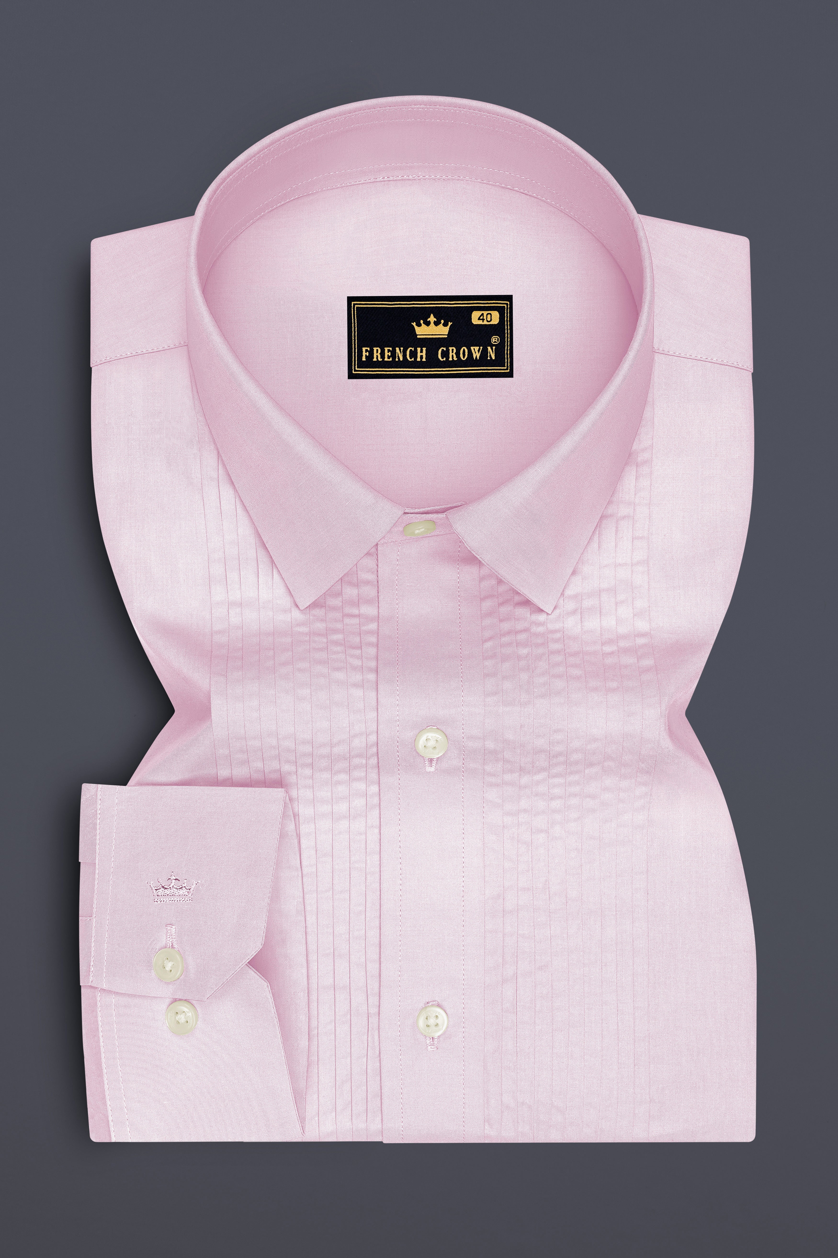 Rosaire-Gainsboro Pink Premium Giza Cotton Tuxedo Dress Shirt