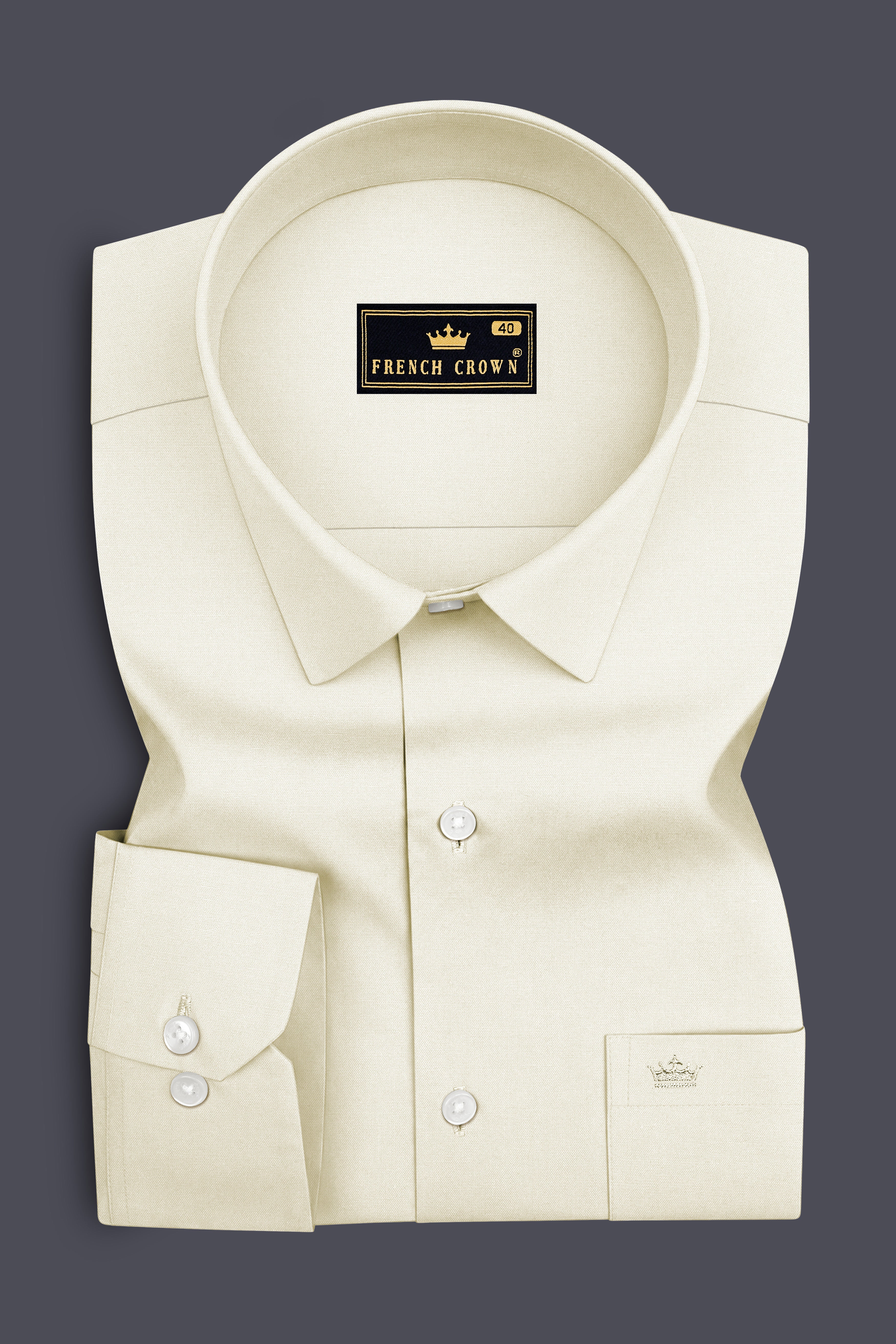 Nivalis-Merink Off White Premium Giza Cotton Dress Shirt