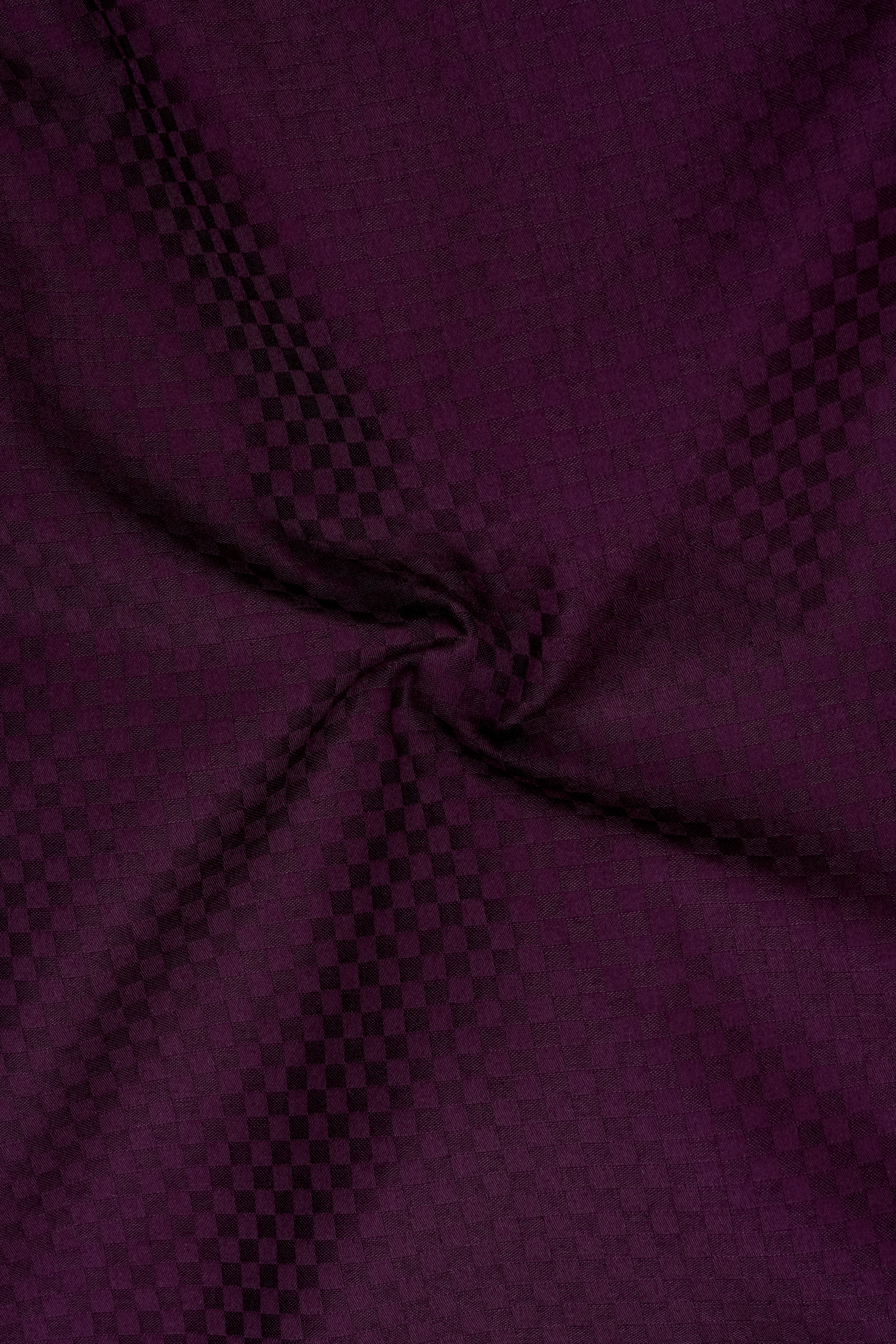Burgund-Barossa Maroon Dobby Textured Premium Giza Cotton Dress Shirt DEMO