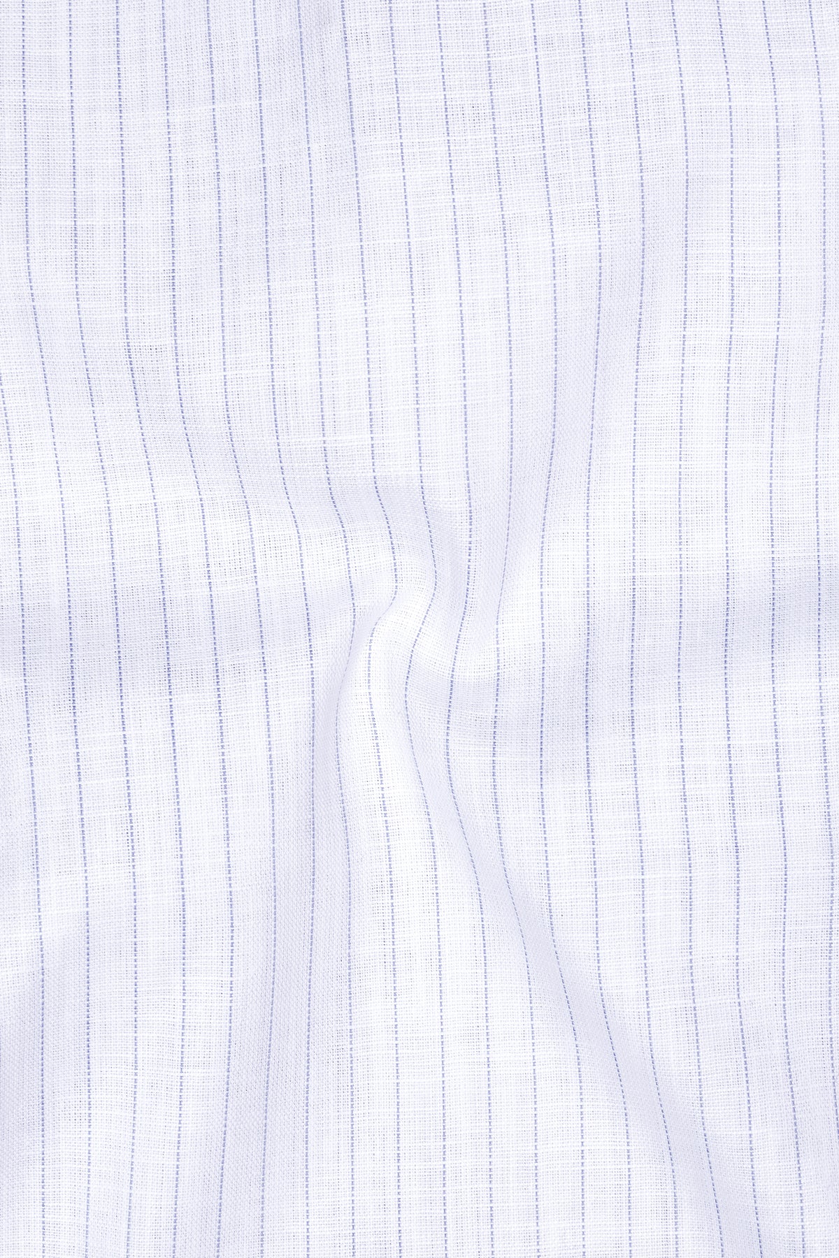 Alviero-Bright White And Bell Blue Pin Striped Luxurious Linen Button Down Dress Shirt