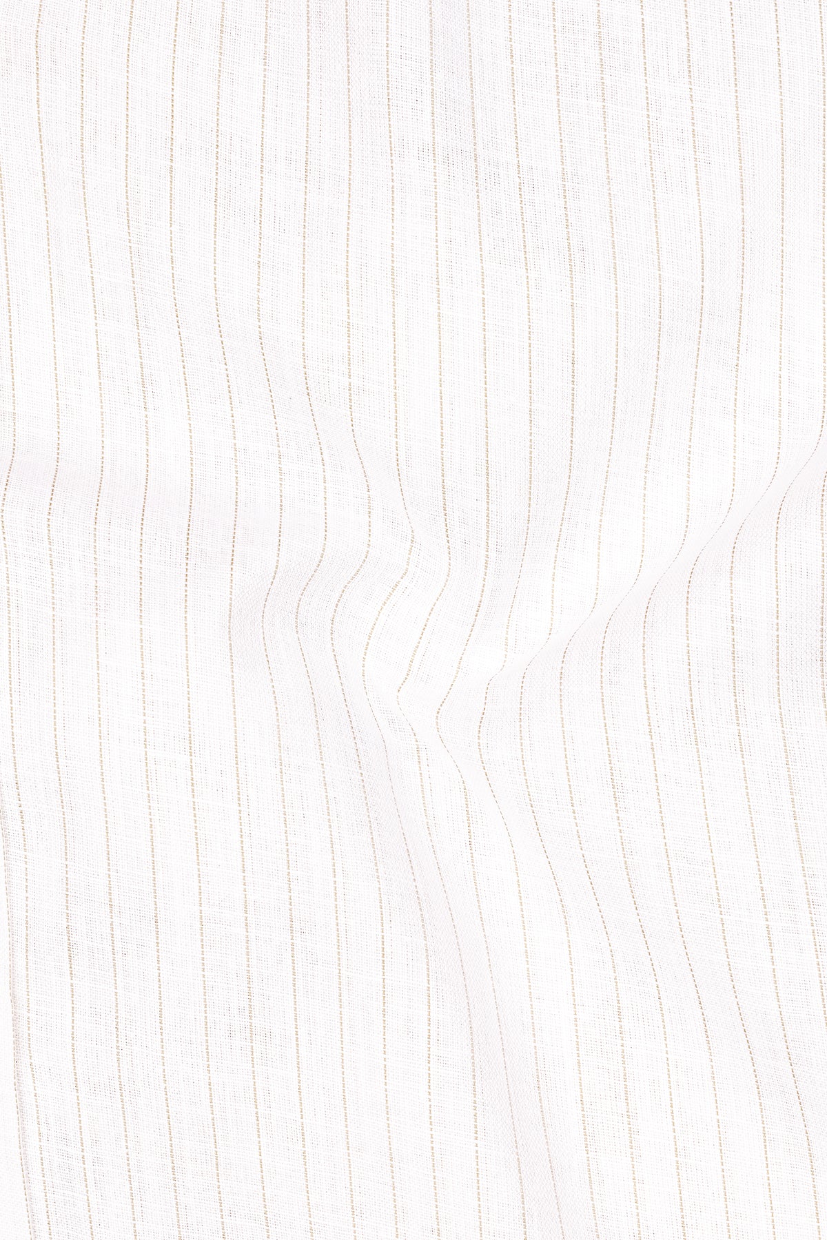 Siena-Bright White And Quicksand Brown Pin Striped Luxurious Linen Dress Shirt