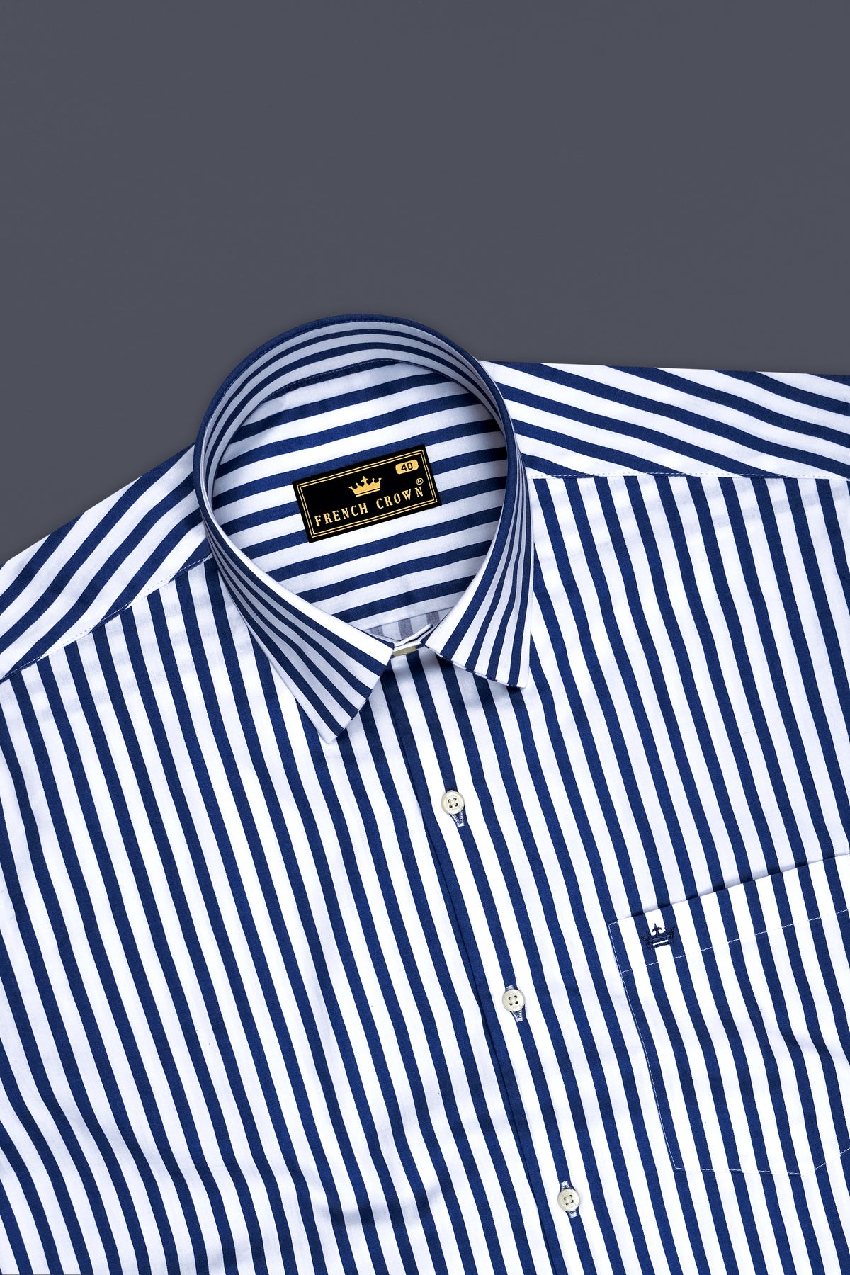 Cerulean-Lapis Blue And Bright White Candy Striped Subtle Sheen Super Soft Premium Cotton Dress Shirt
