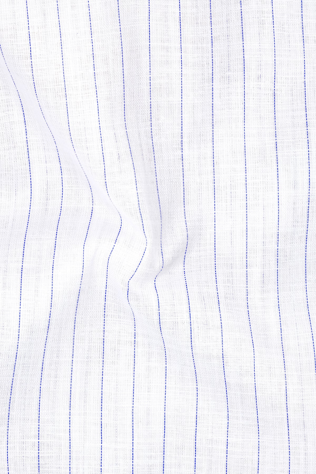 Mariner-Bright White And Scampi Blue Pin Striped Striped Luxurious Linen Dress Shirt