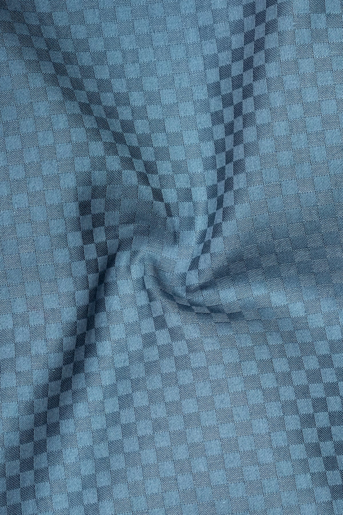 Lazuli-Hippie Blue Dobby Textured Premium Giza Cotton Dress Shirt