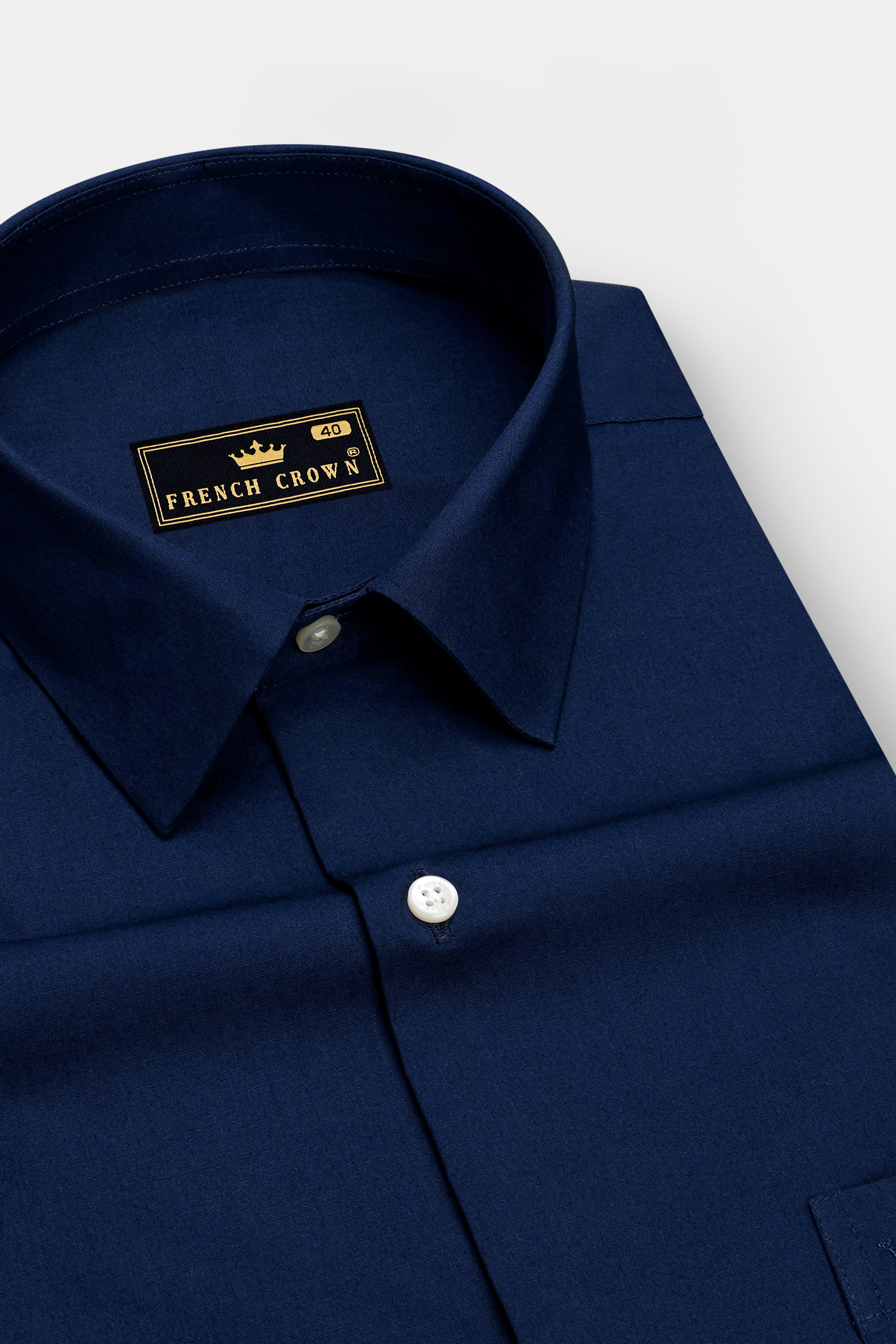 Celestia-Zodiac Blue Subtle Sheen Super Soft Premium Cotton Dress Shirt