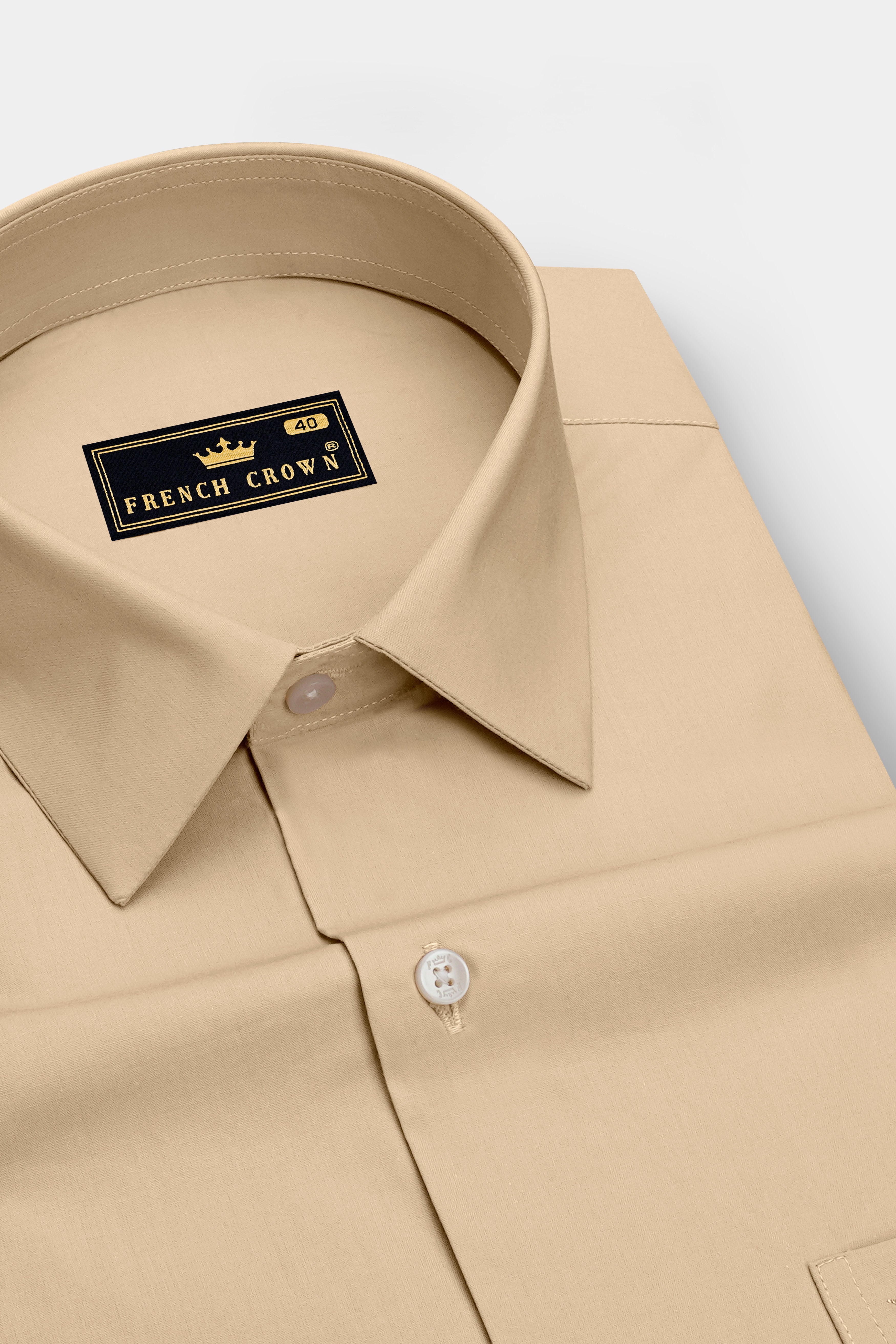 Borelli-Rodeo Brown Subtle Sheen Super Soft Premium Cotton Dress Shirt