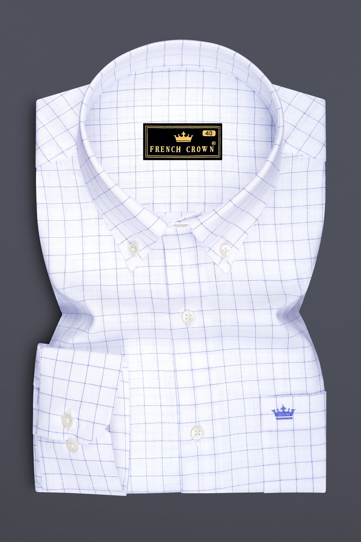 Sartori-Bright White And Waikawa Windowpane Luxurious Linen Button Down Dress Shirt