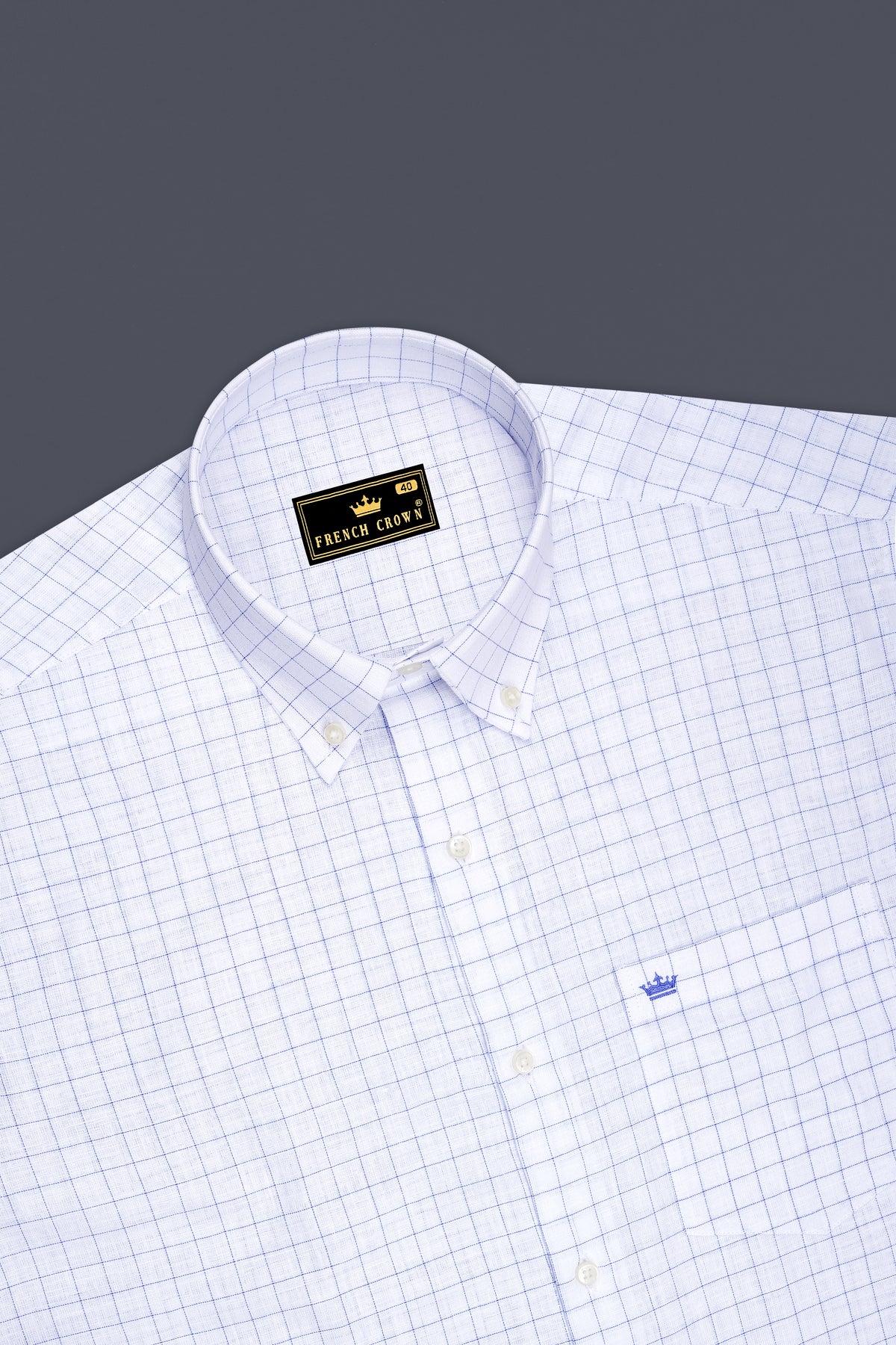 Sartori-Bright White And Waikawa Windowpane Luxurious Linen Button Down Dress Shirt