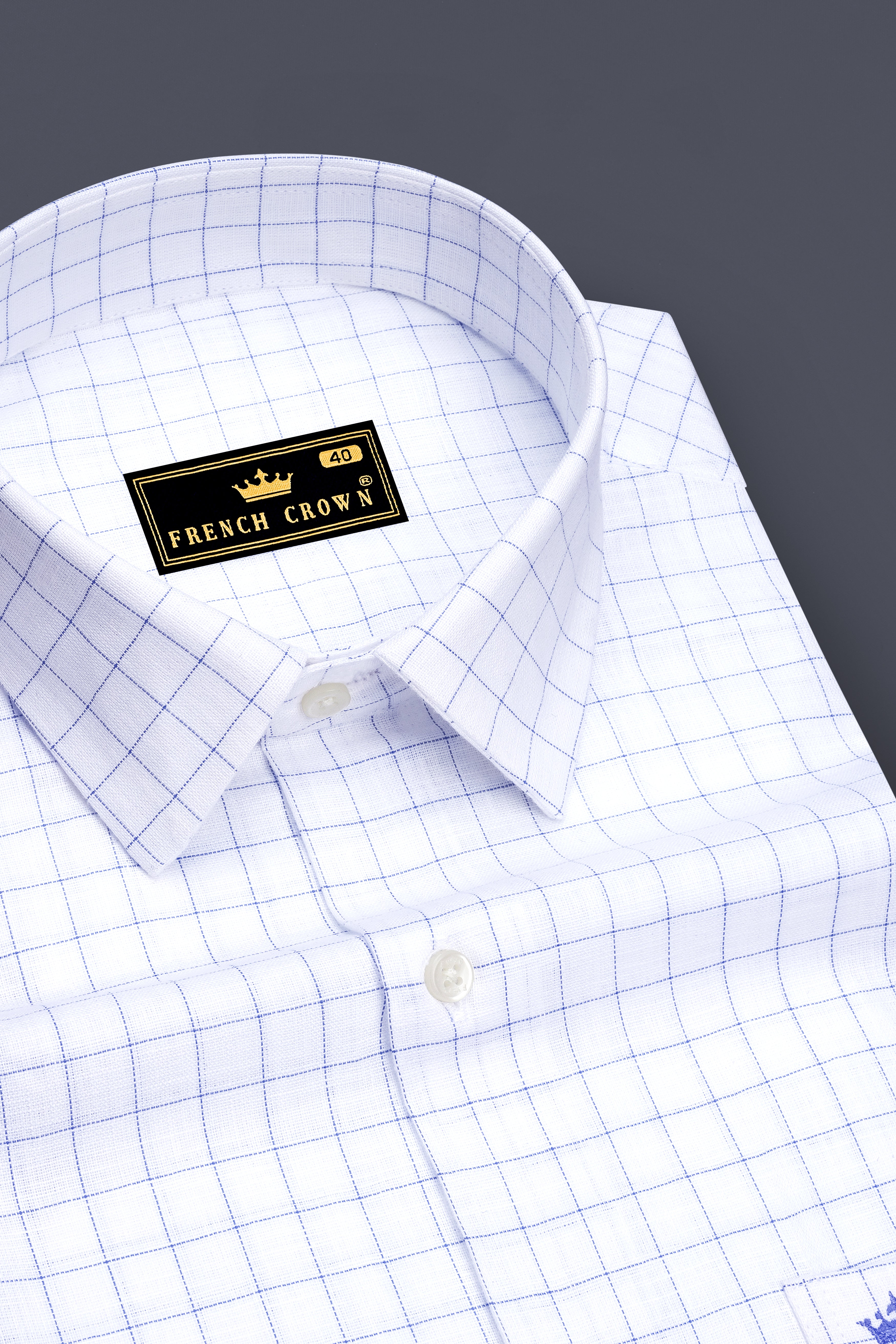 Sartori-Bright White And Waikawa Windowpane Luxurious Linen Dress Shirt