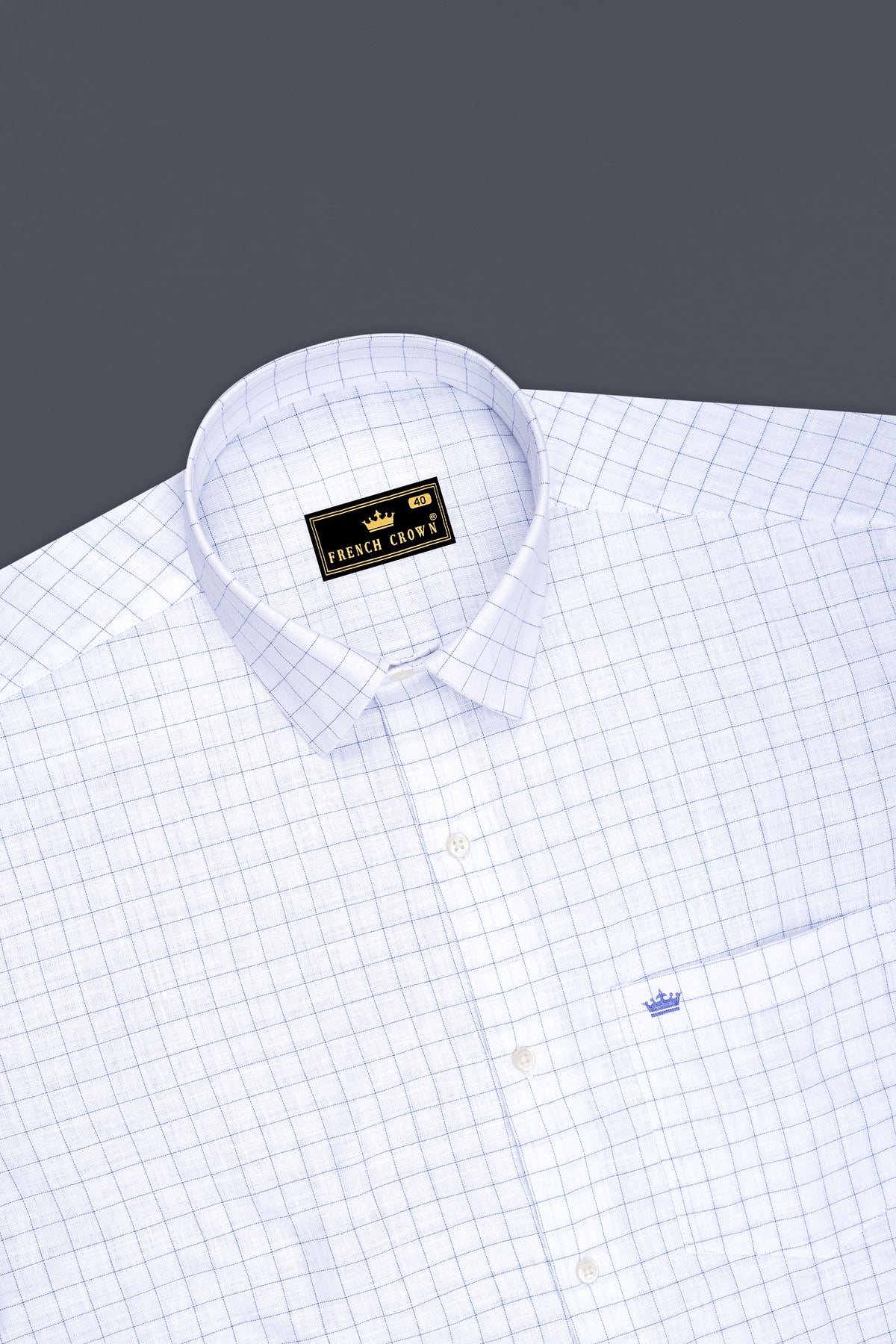 Sartori-Bright White And Waikawa Windowpane Luxurious Linen Dress Shirt