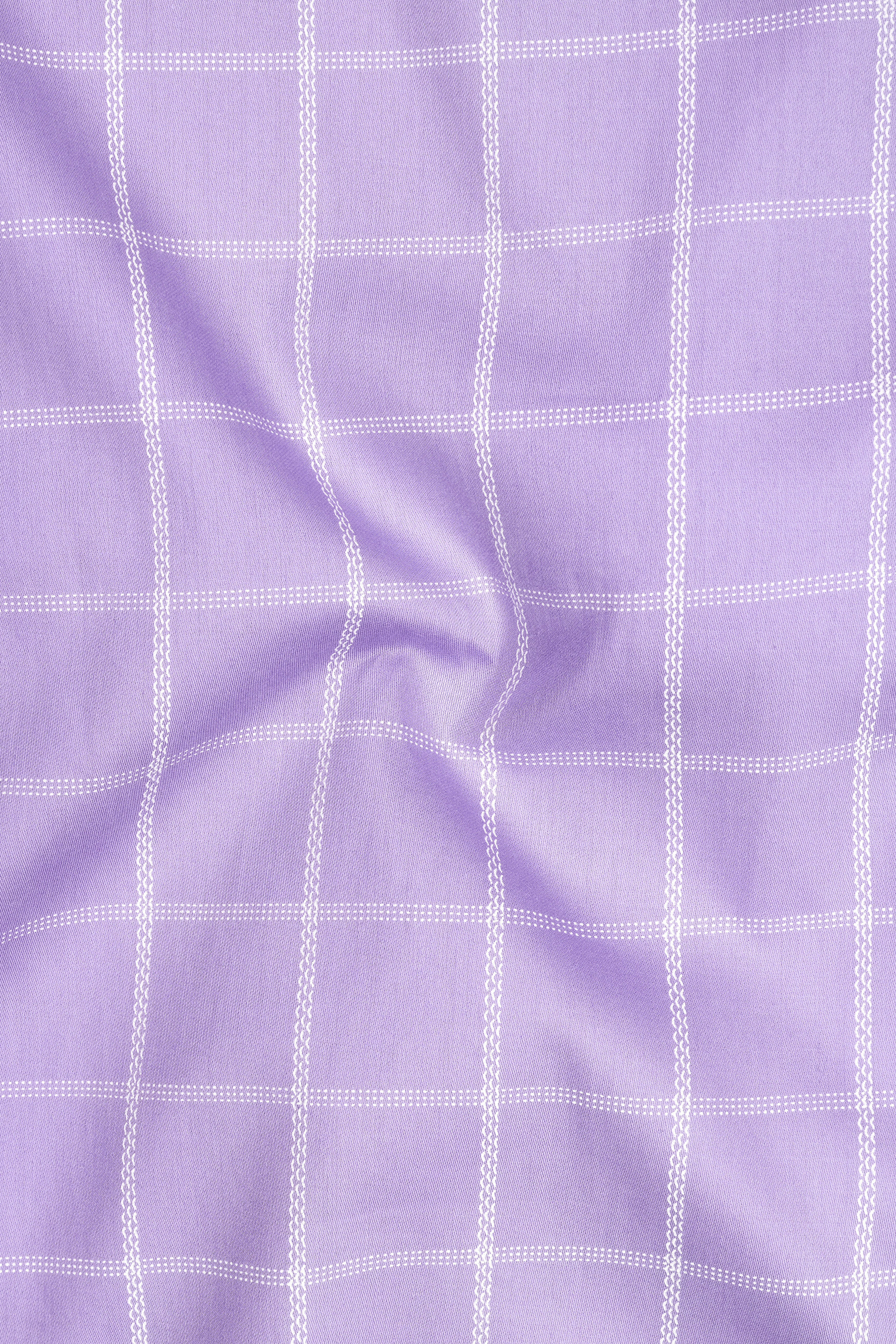 Roselle-Thistle Pink Windowpane Subtle Sheen Soft Premium Cotton Dress Shirt