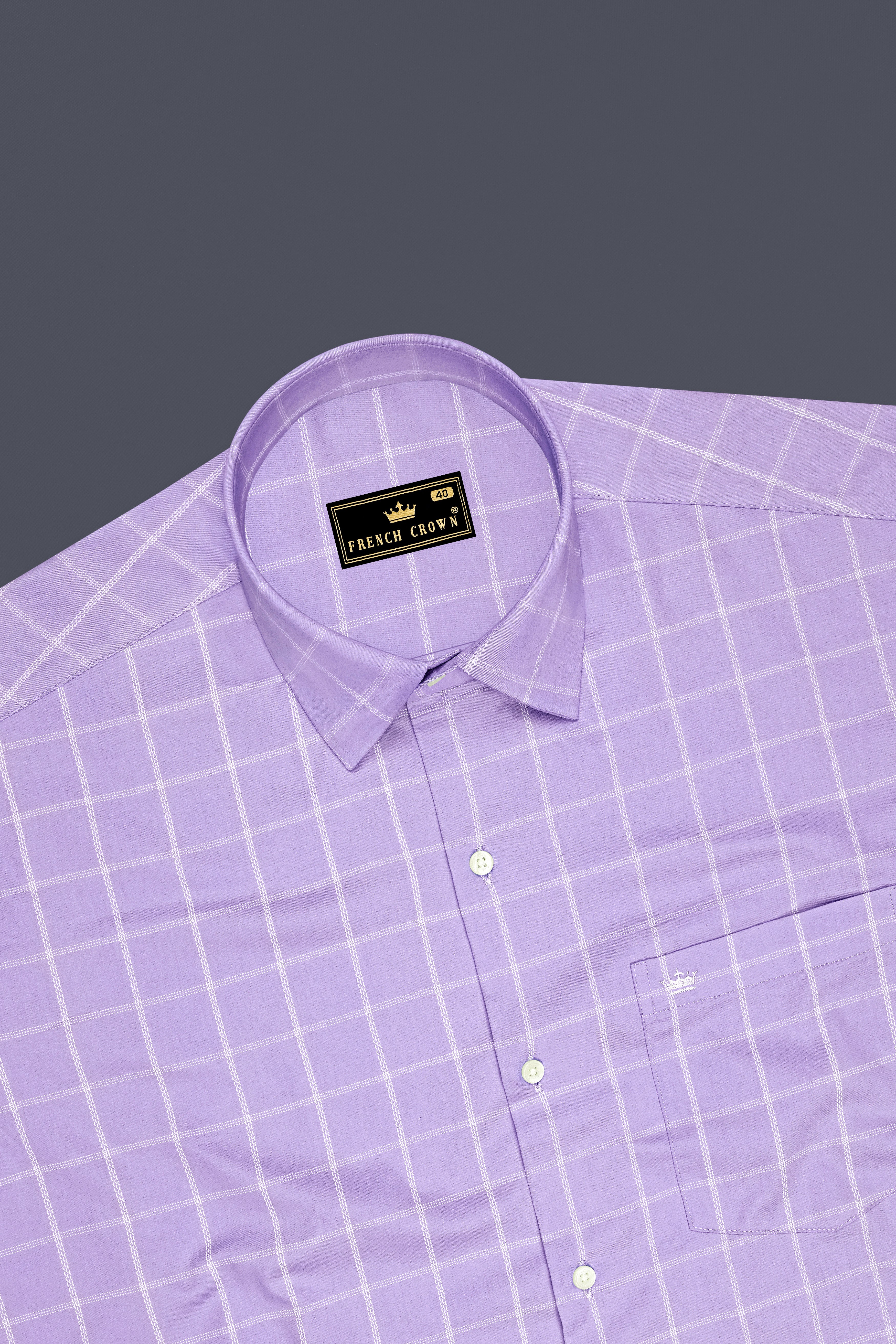 Roselle-Thistle Pink Windowpane Subtle Sheen Soft Premium Cotton Dress Shirt