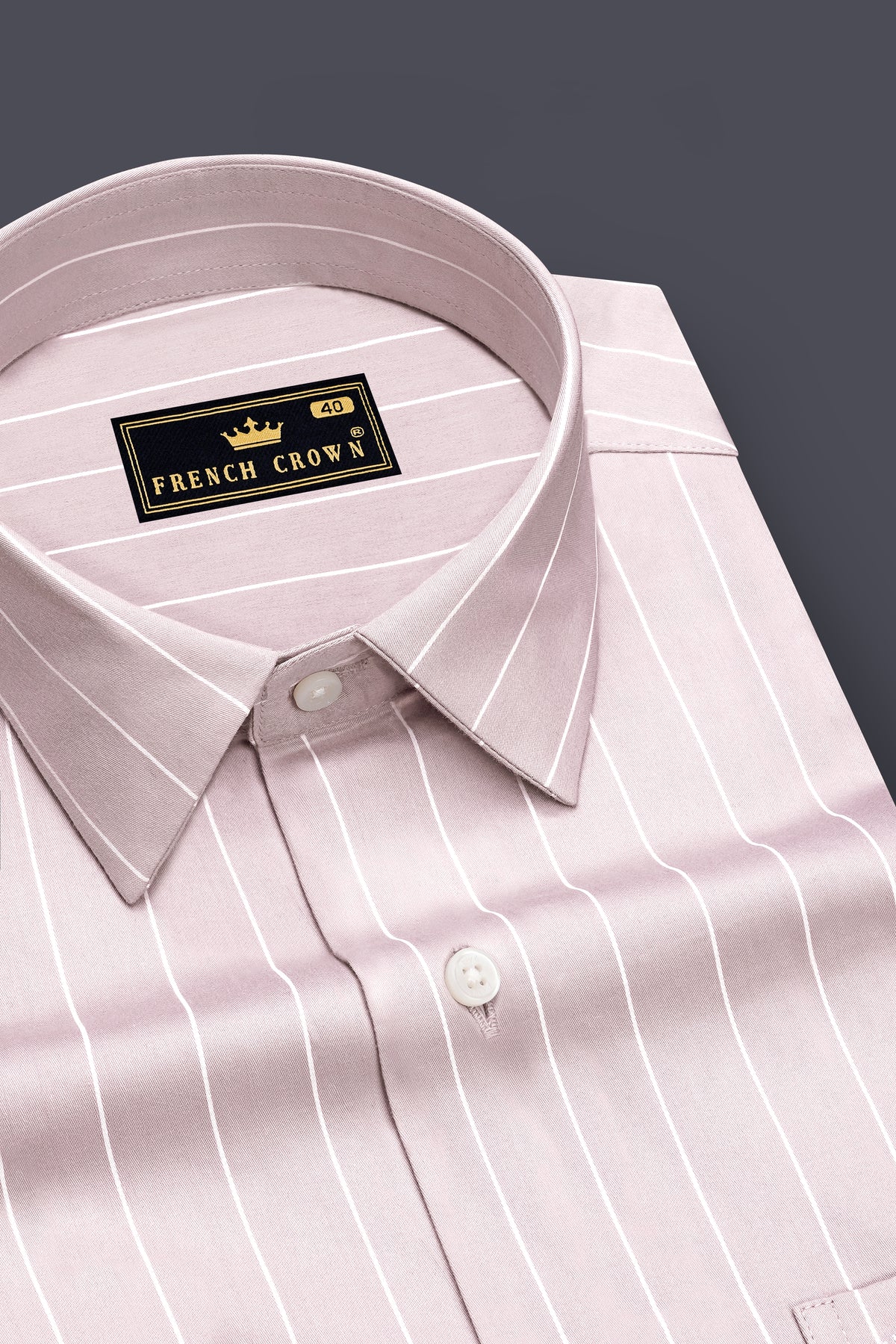 Veyron-Fantasy Gray and Bright White Pin Striped Subtle Sheen Super Soft Premium Cotton Dress Shirt