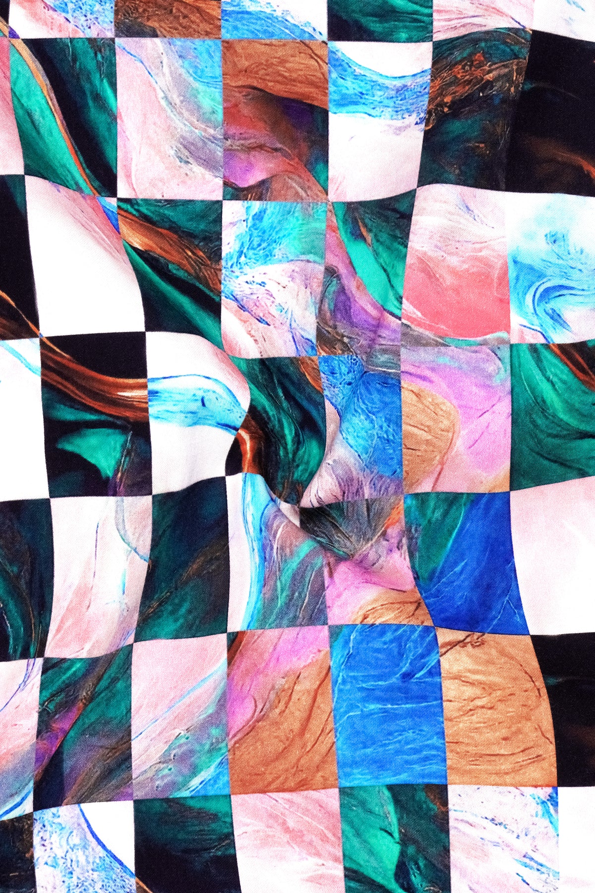 Aurelio-Ocean Blue and Cherub white Abstract Geometric Multicolour Printed Subtle Sheen Super Soft Premium Cotton Casual Shirt