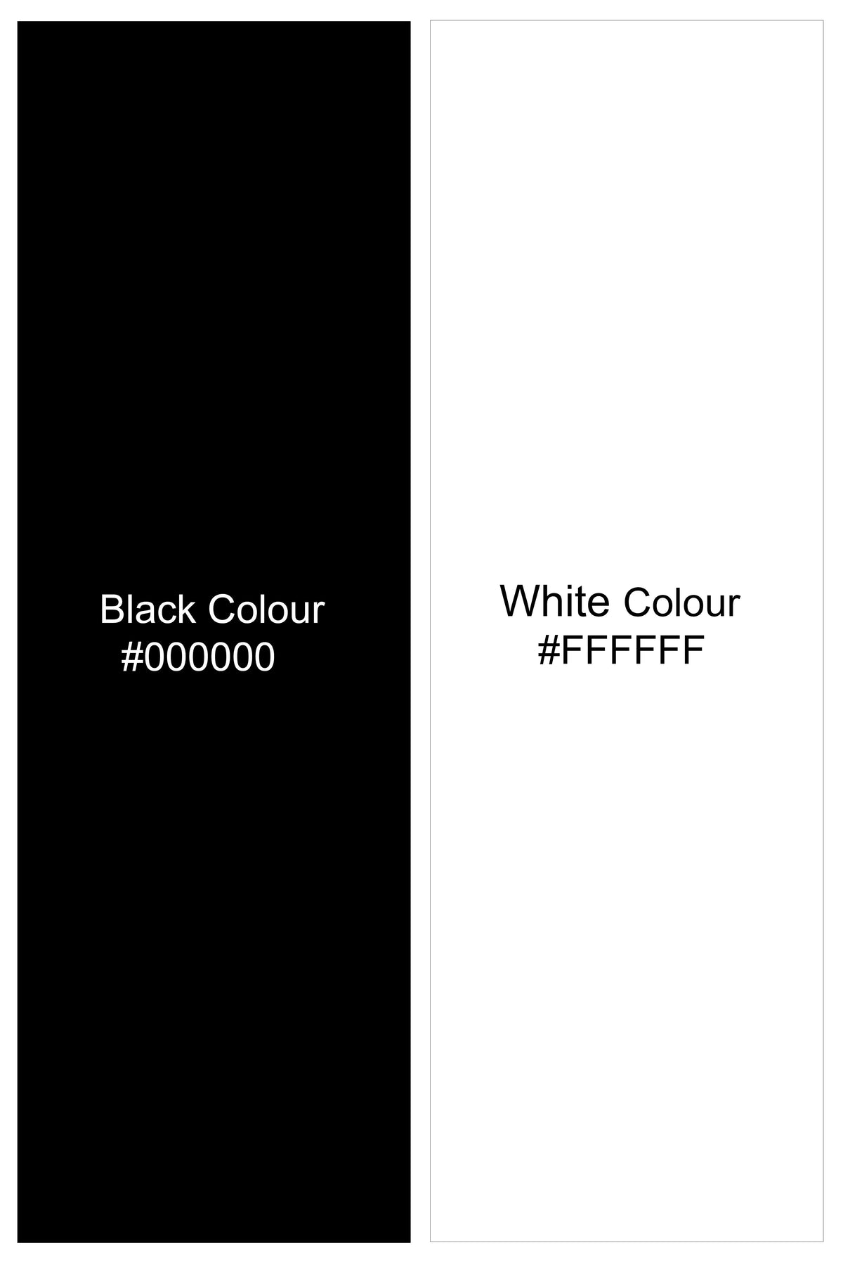 Monarch-Jade Black and Bright White Pin Striped Subtle Sheen Super Premium Cotton White Cuff Collar Dress Shirt