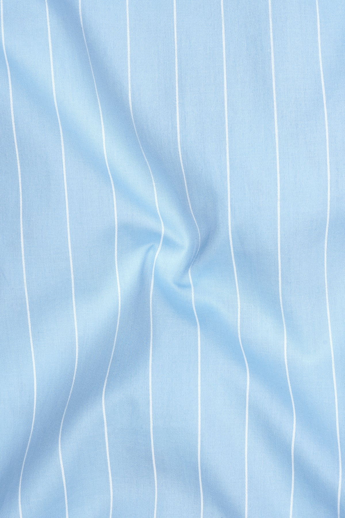 Striata-Hawkes Blue and Bright White Pin Striped Subtle Sheen Super Premium Cotton White Cuff Collar Dress Shirt