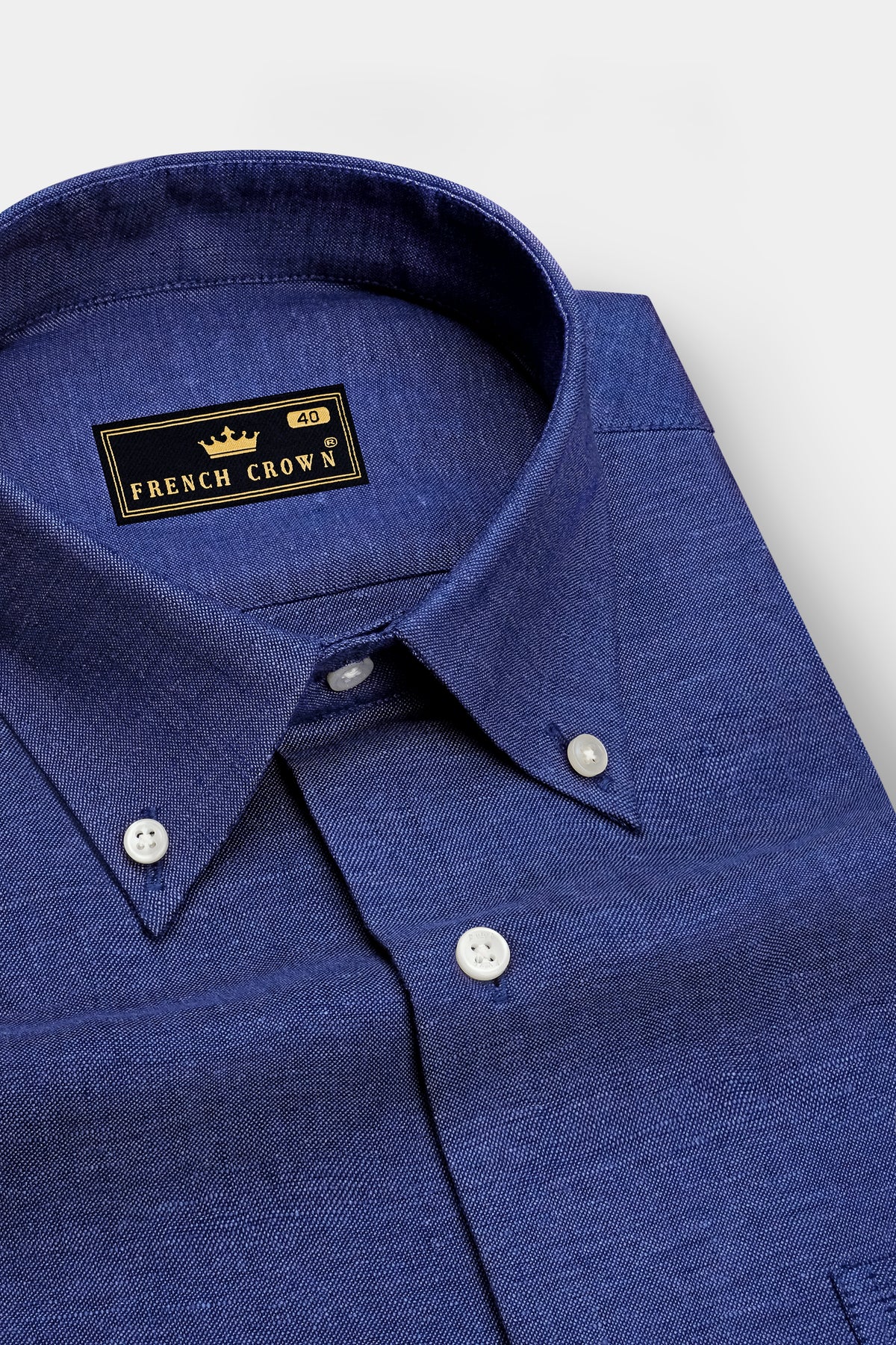 Ravenn-Midnight Blue Premium Denim Button Down Dress Shirt